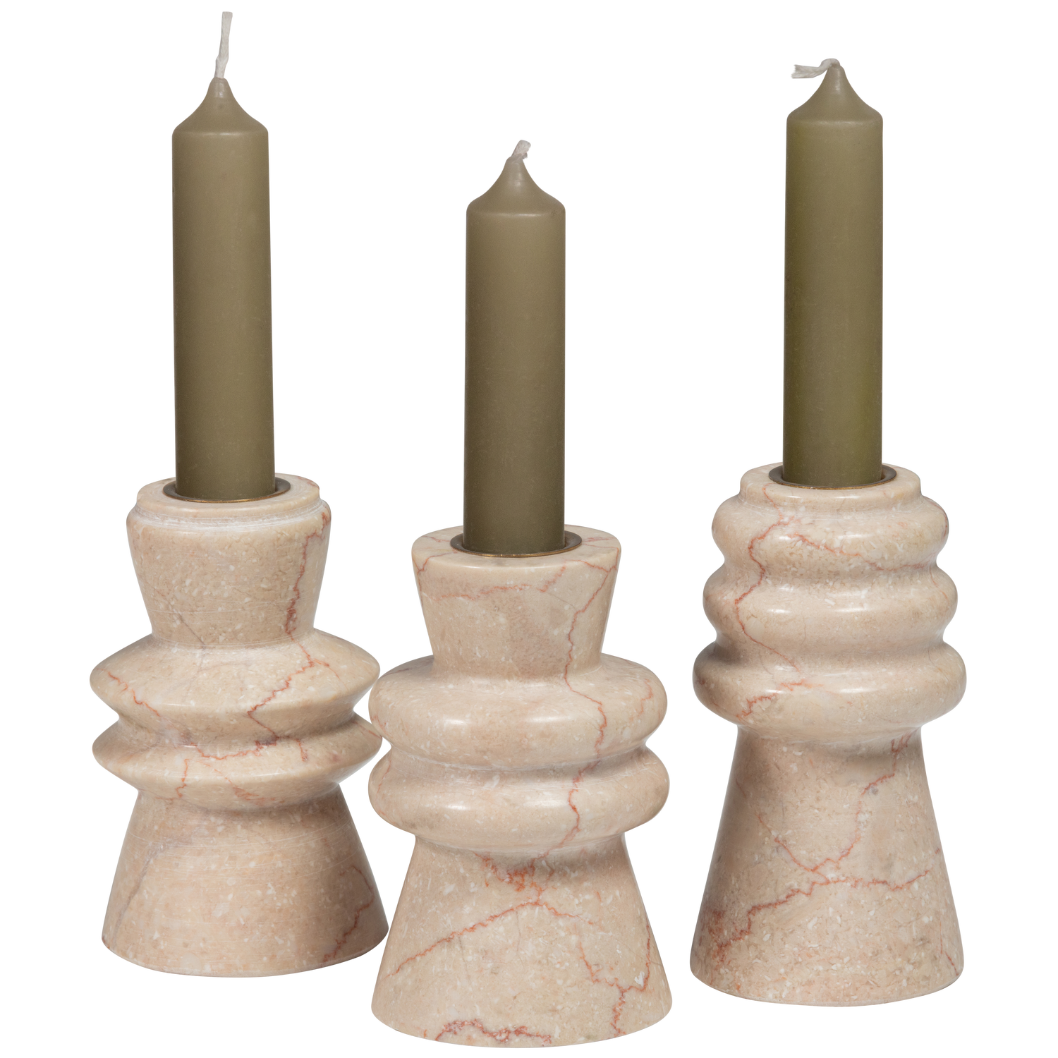 Set 3 candelieri in marmo Troop 11x7 cm
