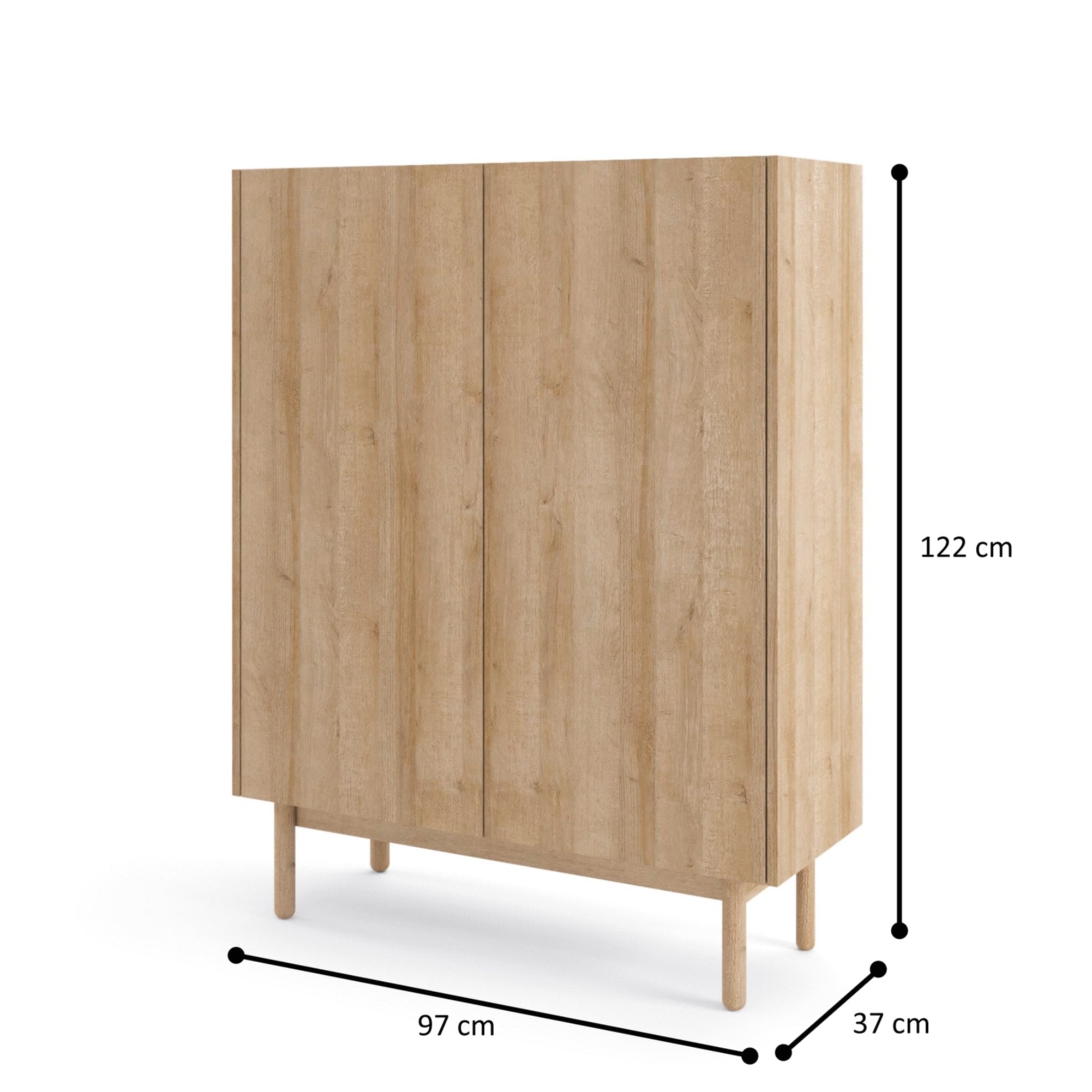 Buffet 2 portes en bois laminé Arnesia 97x122 cm