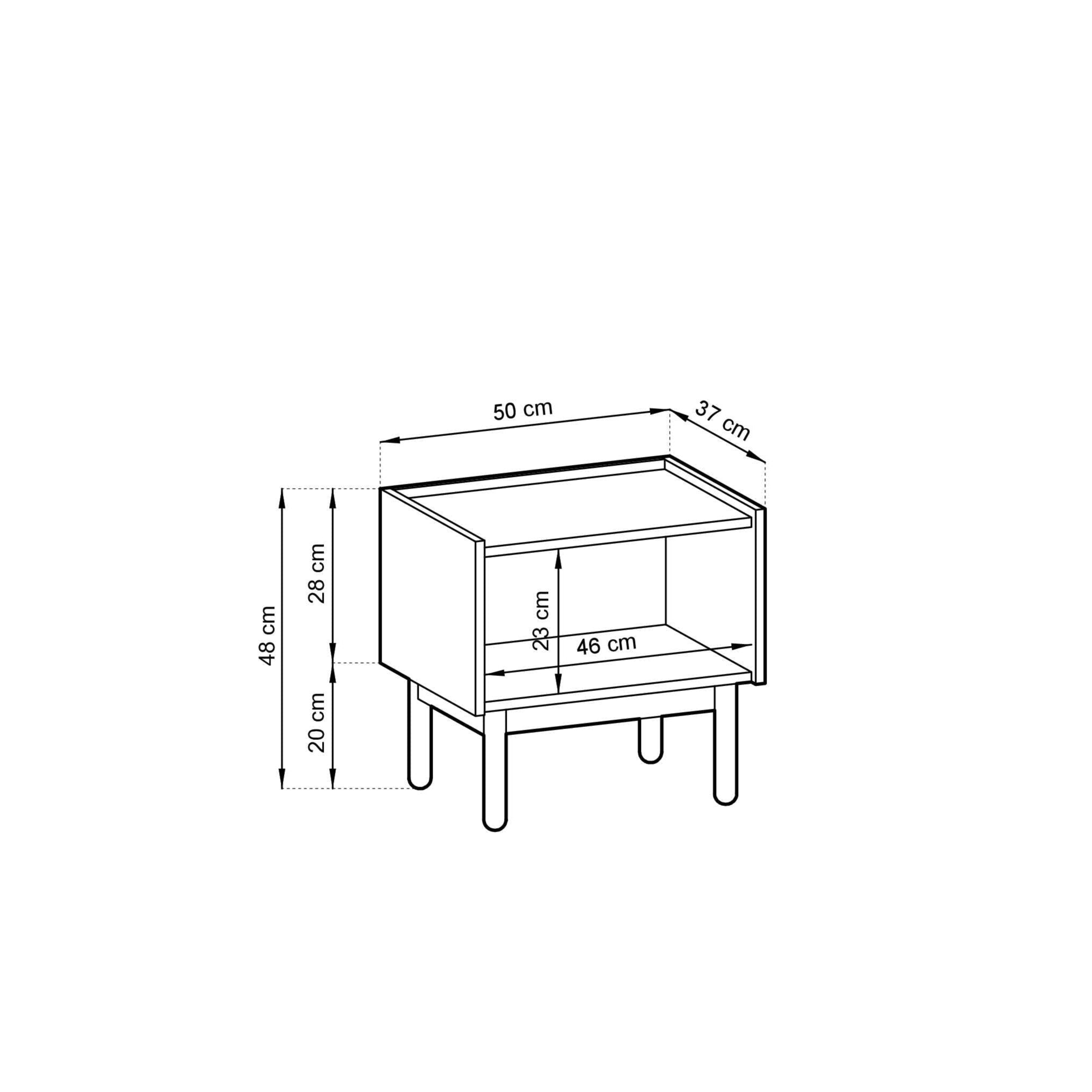 Table de chevet 1 tiroir en chêne laminé Arnesia 50x48 cm
