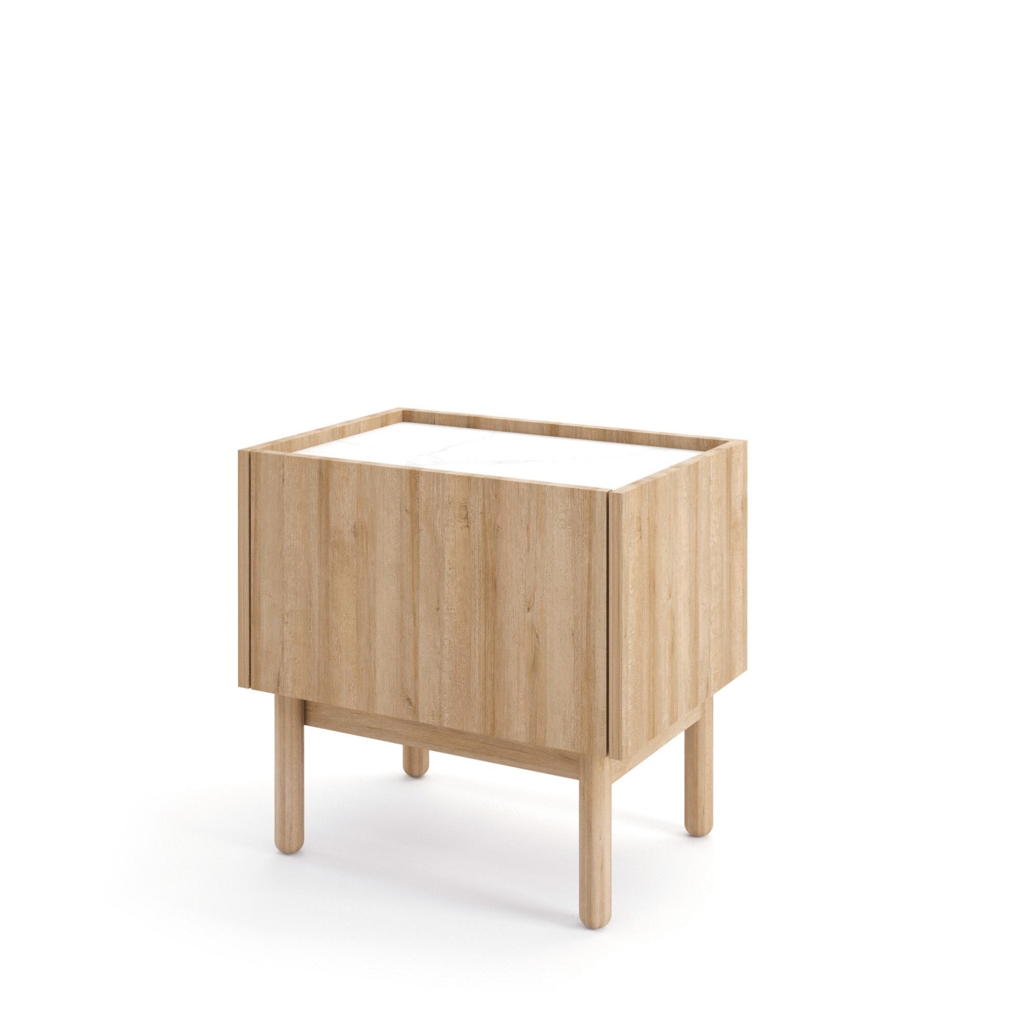 Table de chevet 1 tiroir en chêne laminé Arnesia 50x48 cm