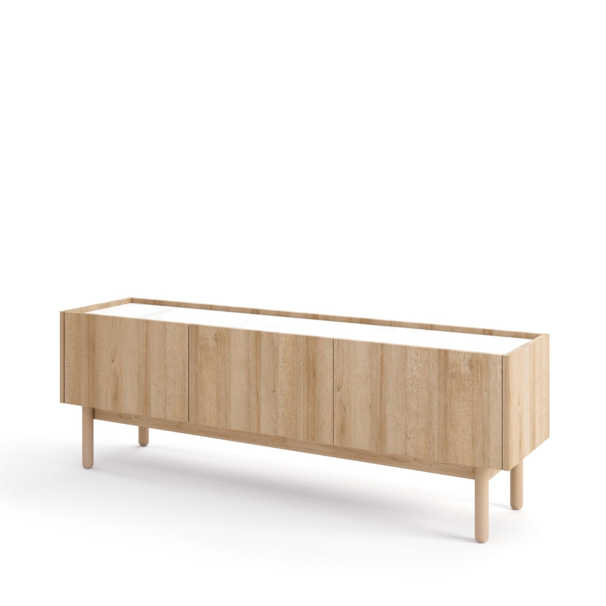 Meuble TV 3 portes en bois laminé Arnesia 144x48 cm