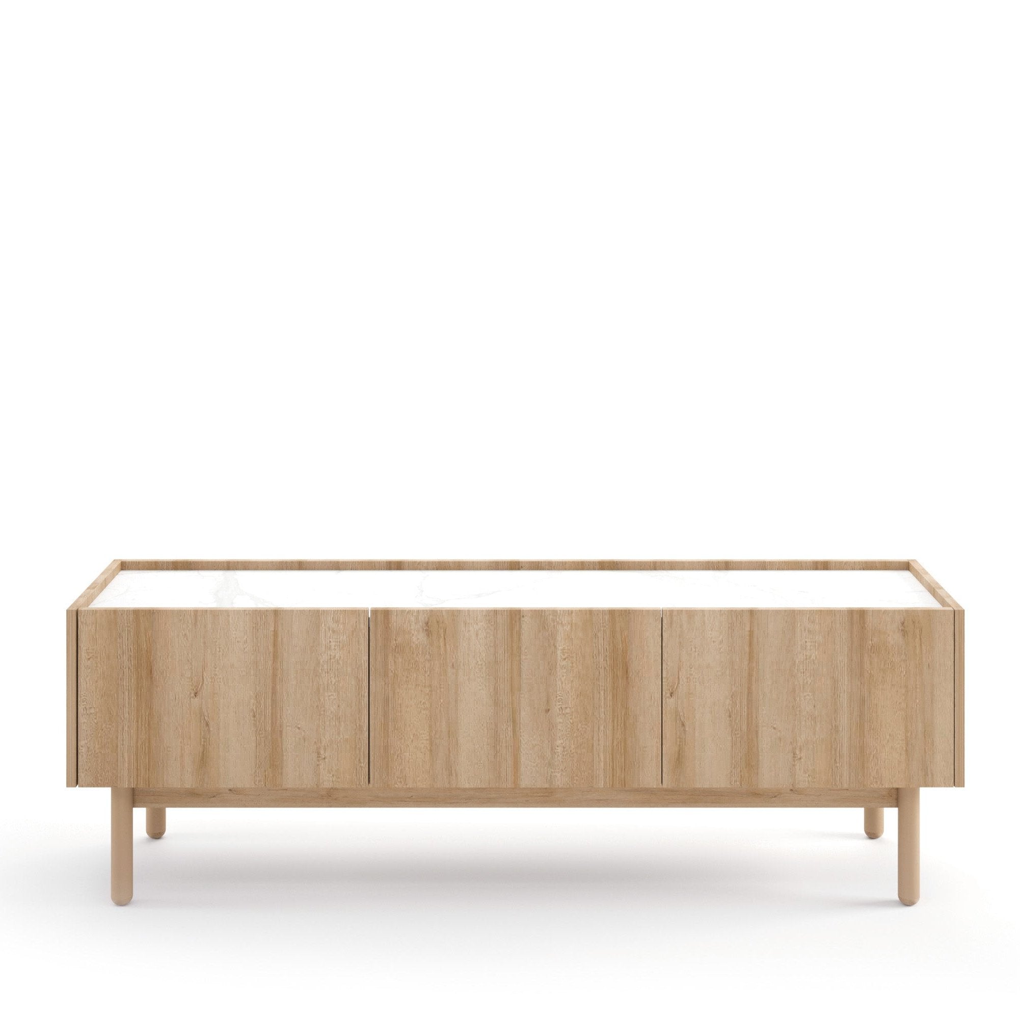 Meuble TV 3 portes en bois laminé Arnesia 144x48 cm