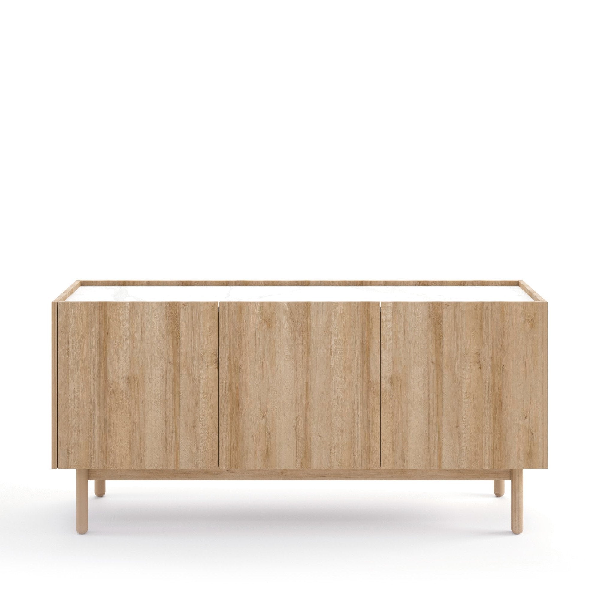 Buffet 3 portes en bois laminé Arnesia 144x68 cm