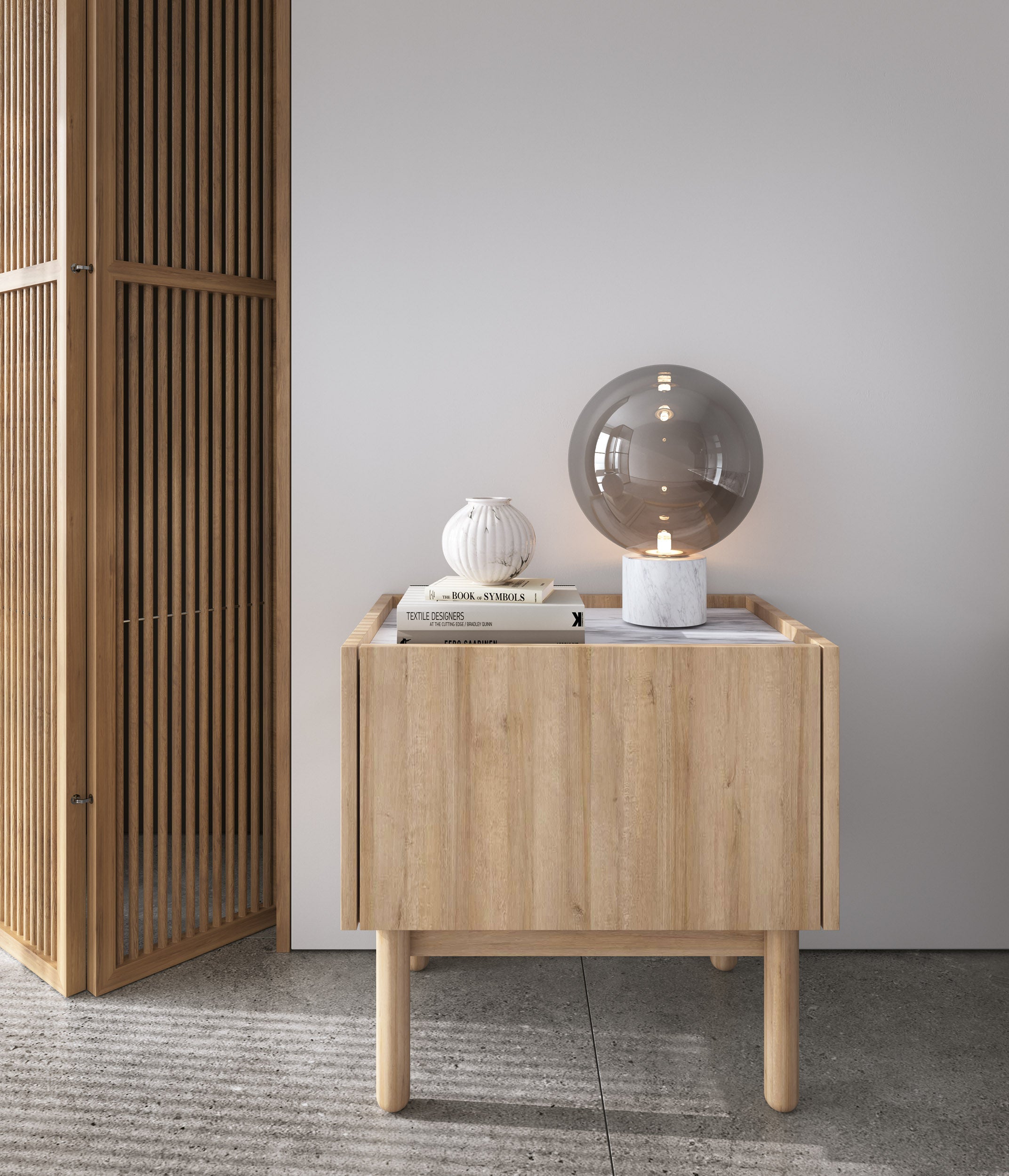 Table de chevet 1 tiroir en chêne laminé Arnesia 50x48 cm