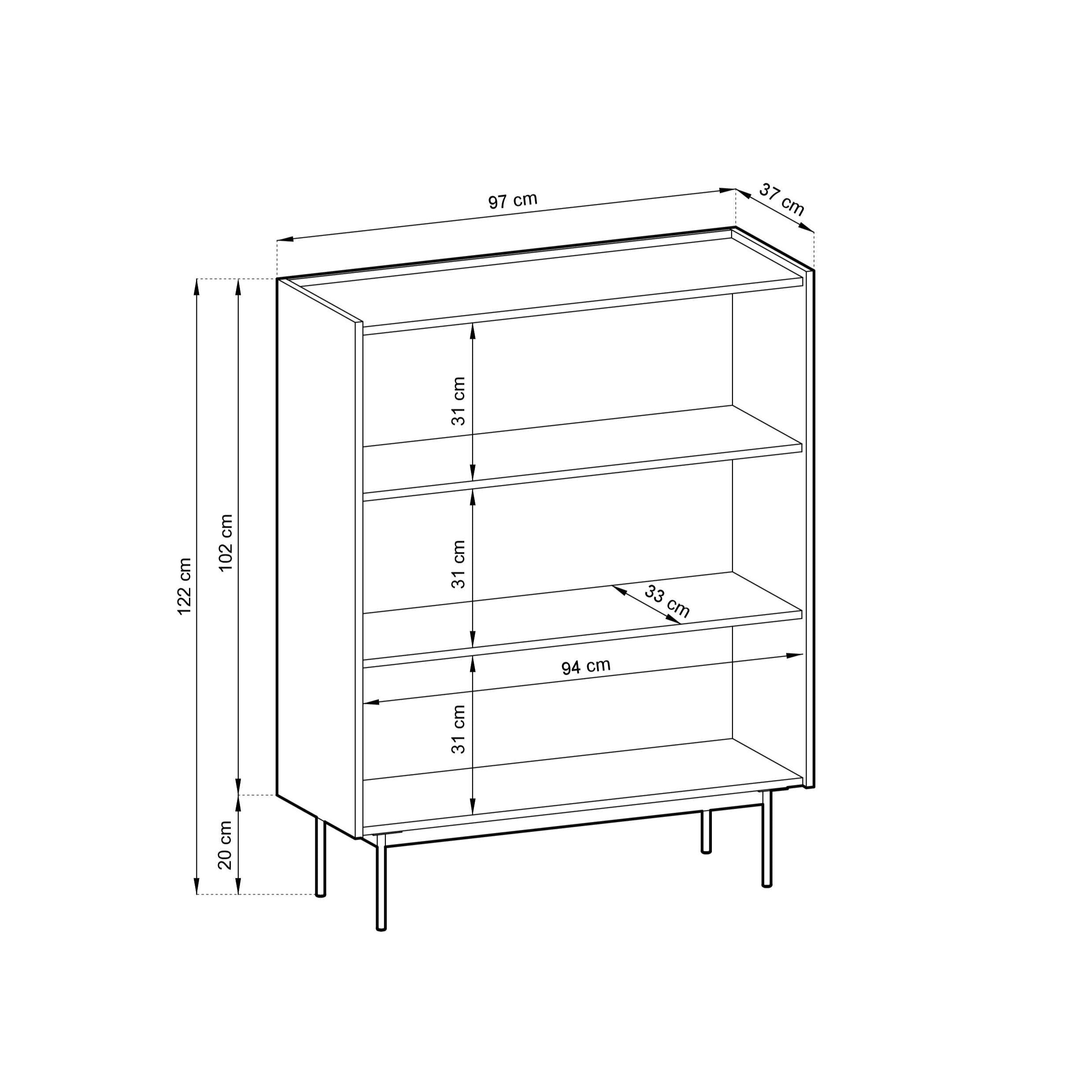 Credenza alta 2 ante in legno laminato Lago 97x122 cm