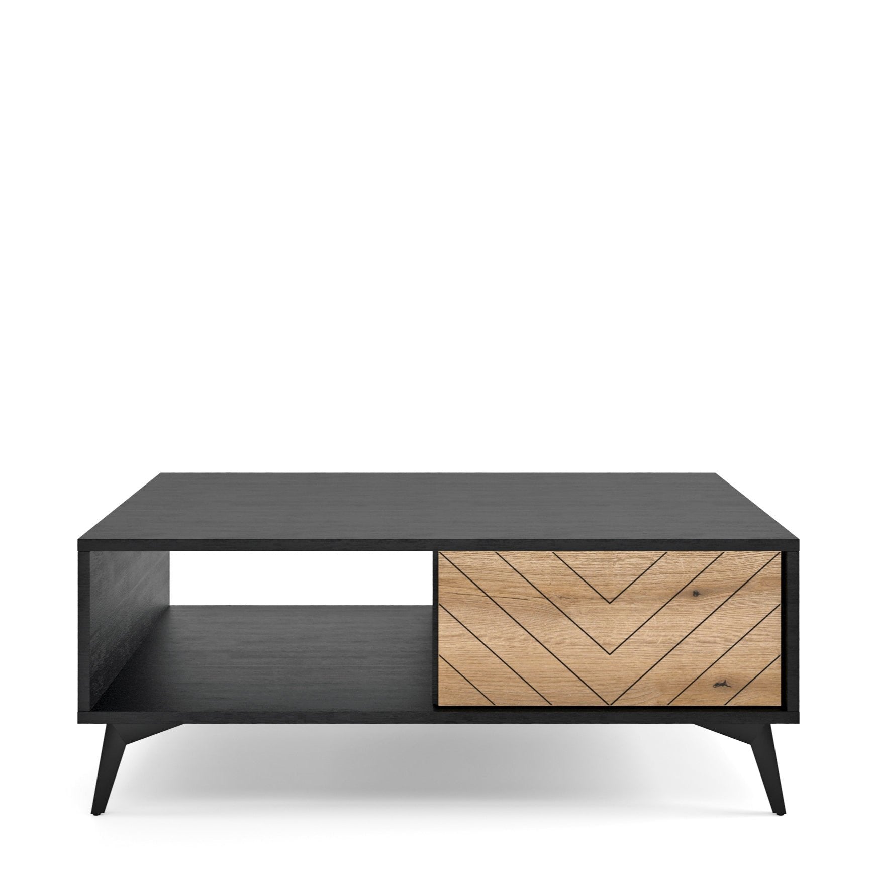 Table basse en bois laminé avec pieds en métal Evoke 104x40 cm