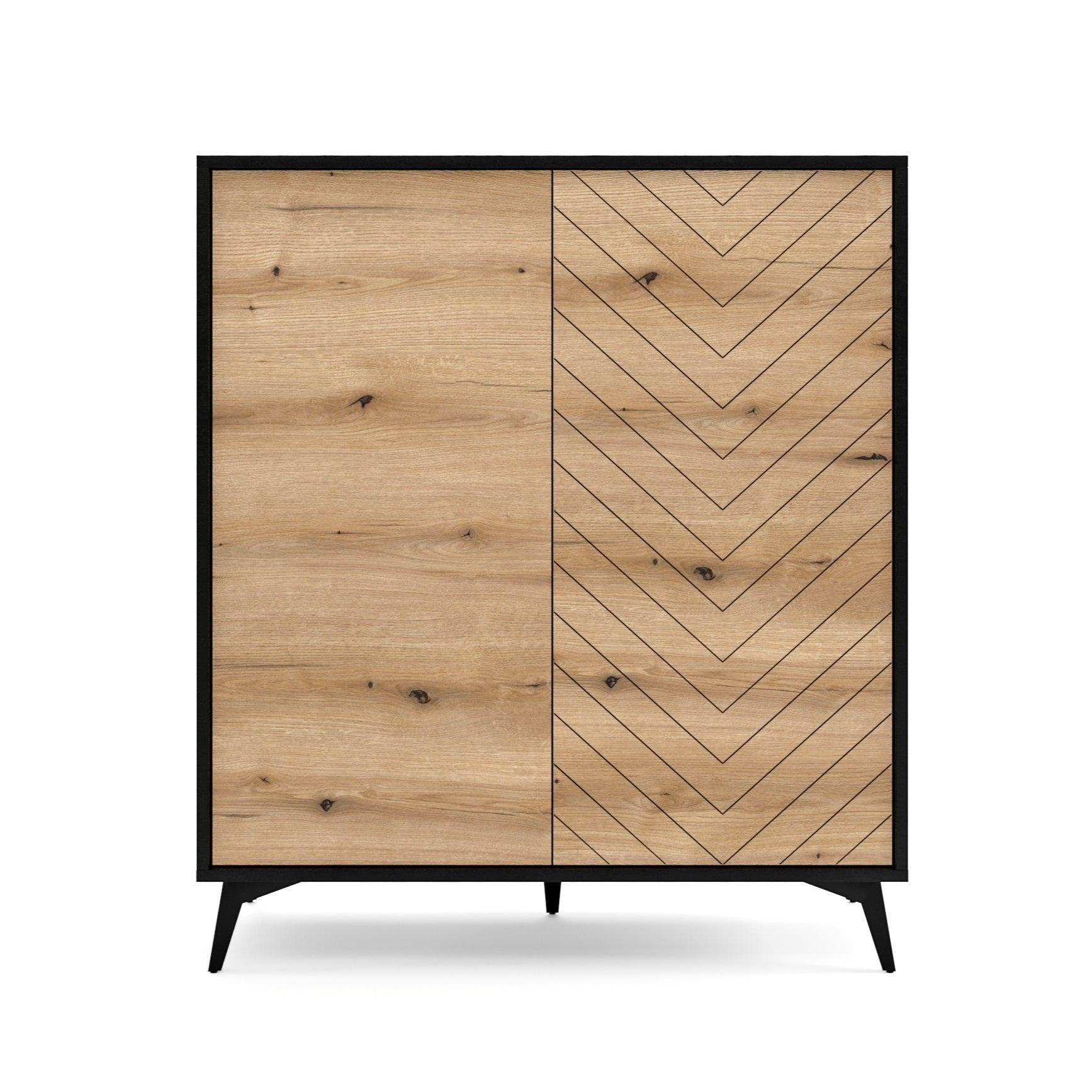 Buffet 2 portes en bois laminé avec pieds en métal Evoke 104x119 cm