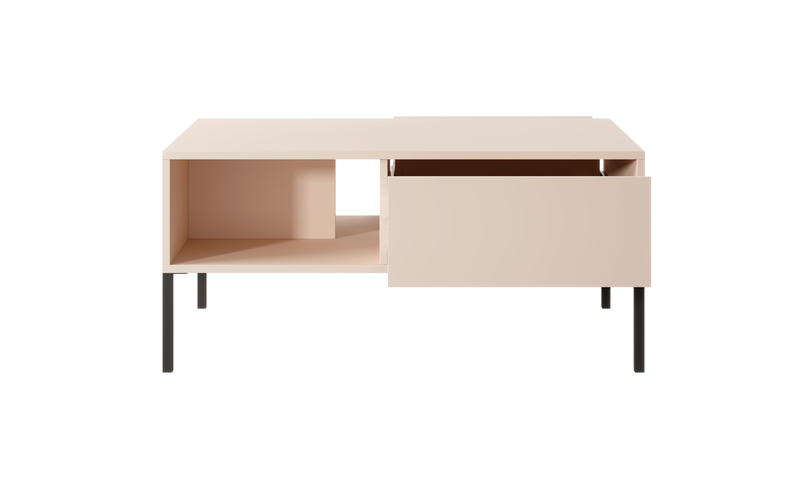 Tavolino con 1 cassetto e 1 ripiano beige Eos 97x60 cm