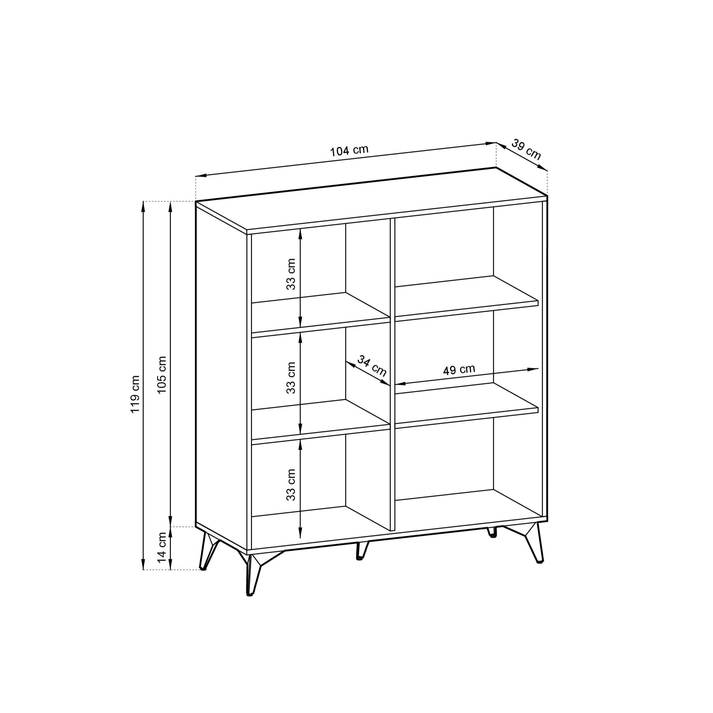 Buffet 2 portes en bois laminé avec pieds en métal Evoke 104x119 cm