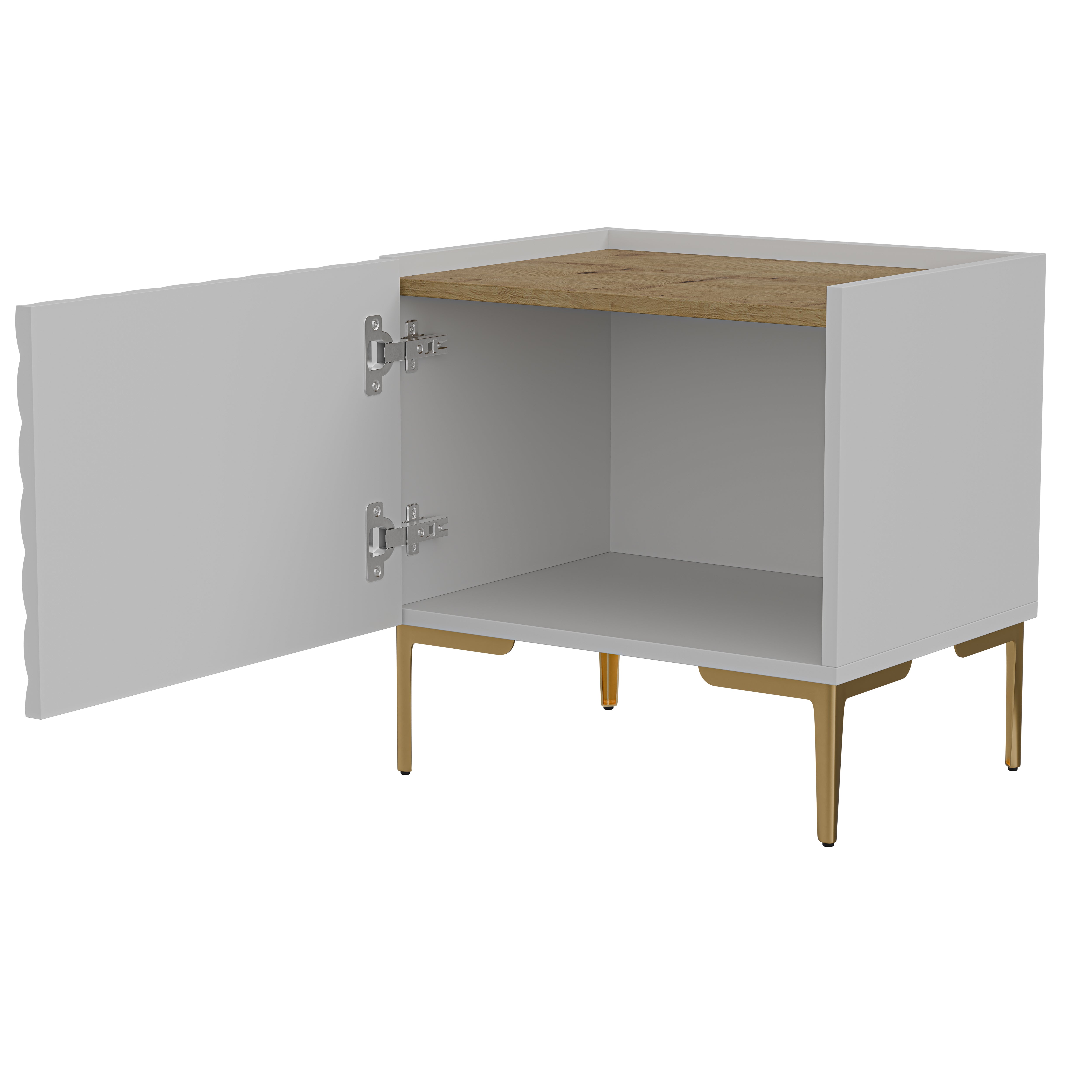Table de chevet 1 porte avec pied métal Rêve 50x53 cm
