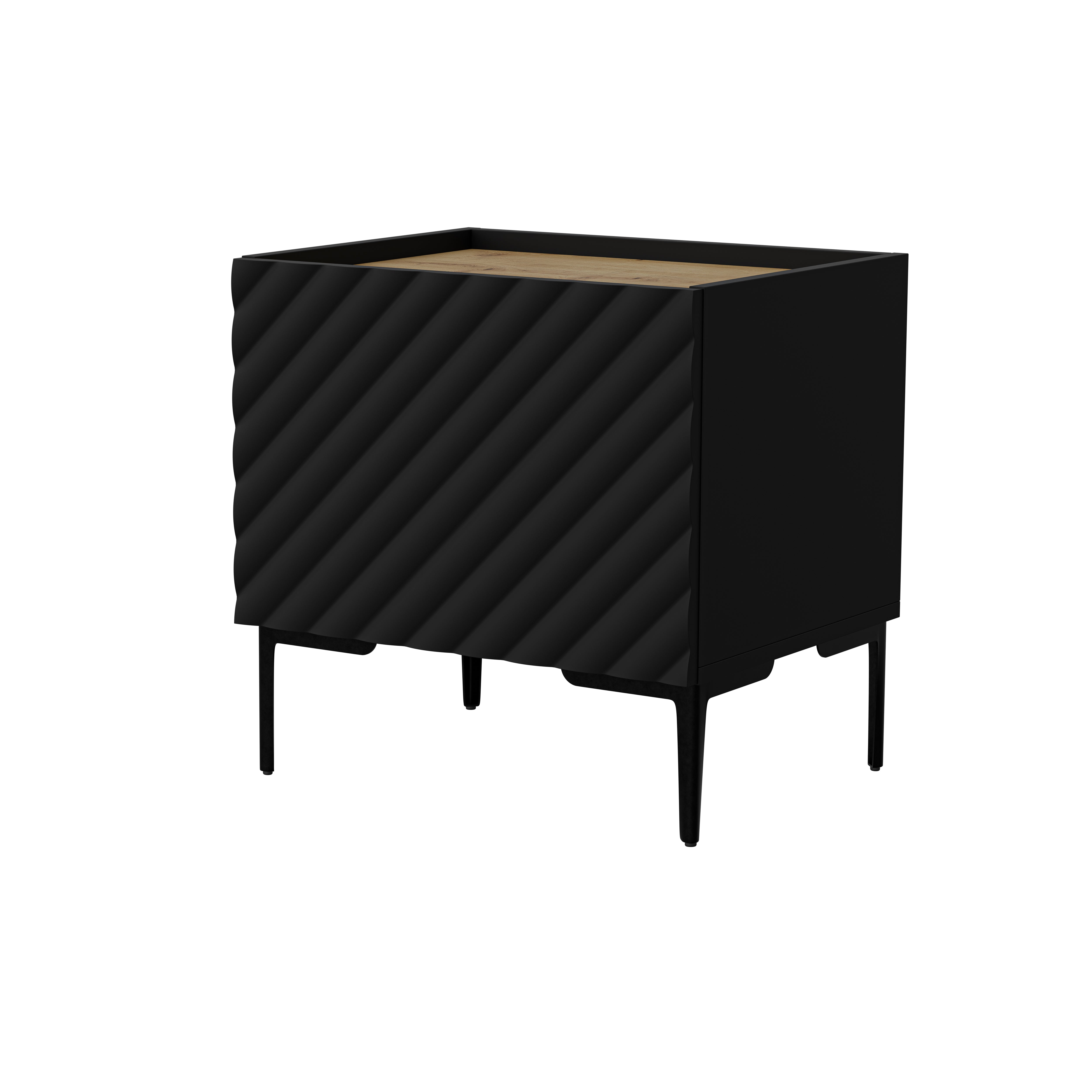 Table de chevet 1 porte avec pied métal Rêve 50x53 cm
