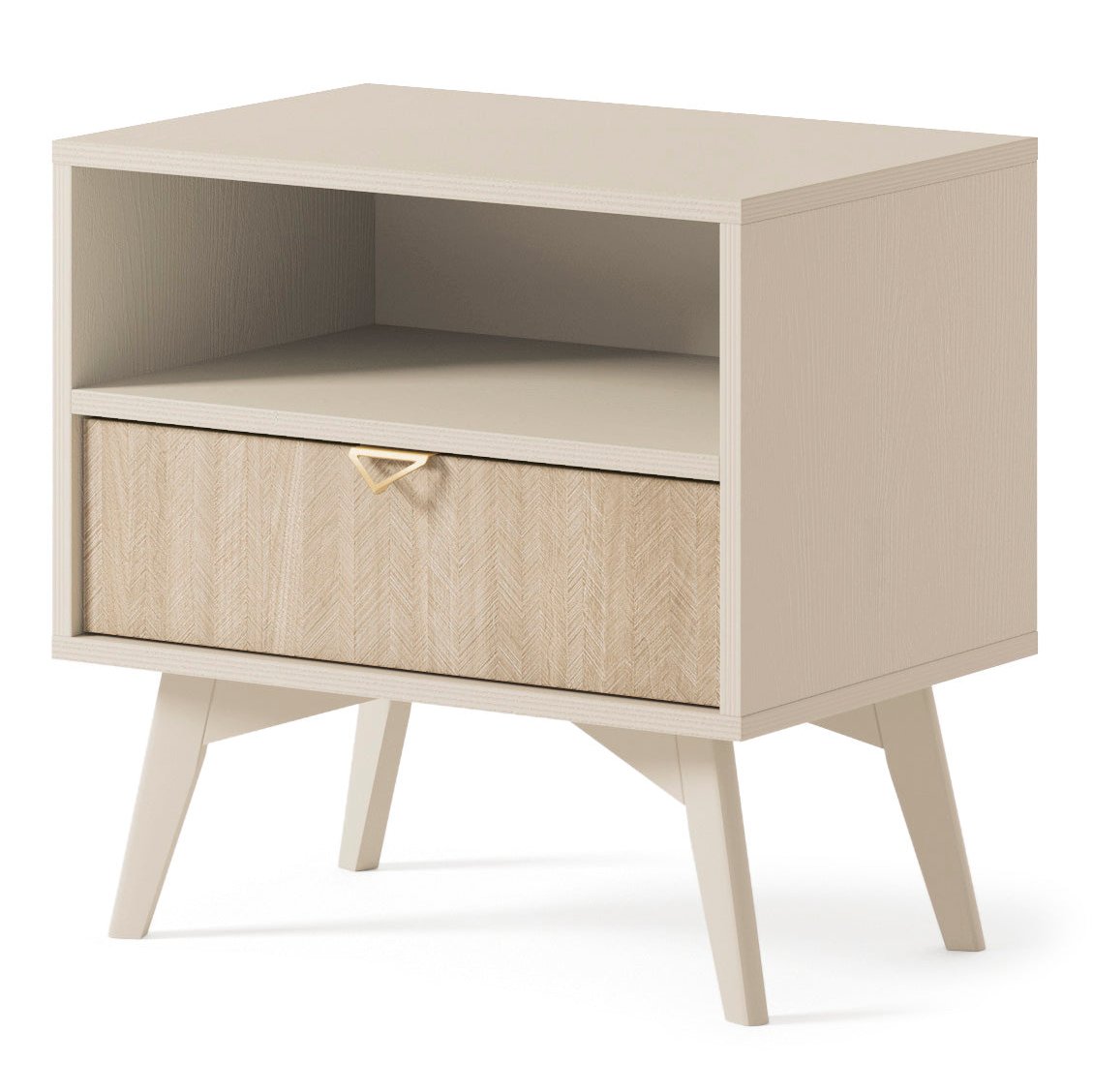 Table de chevet 1 tiroir en bois laminé Vanity 54x54 cm