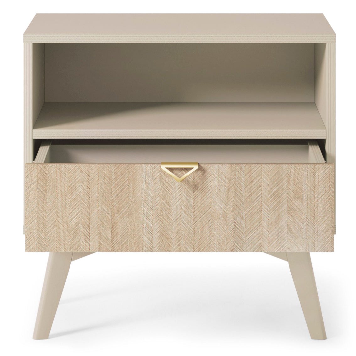 Table de chevet 1 tiroir en bois laminé Vanity 54x54 cm
