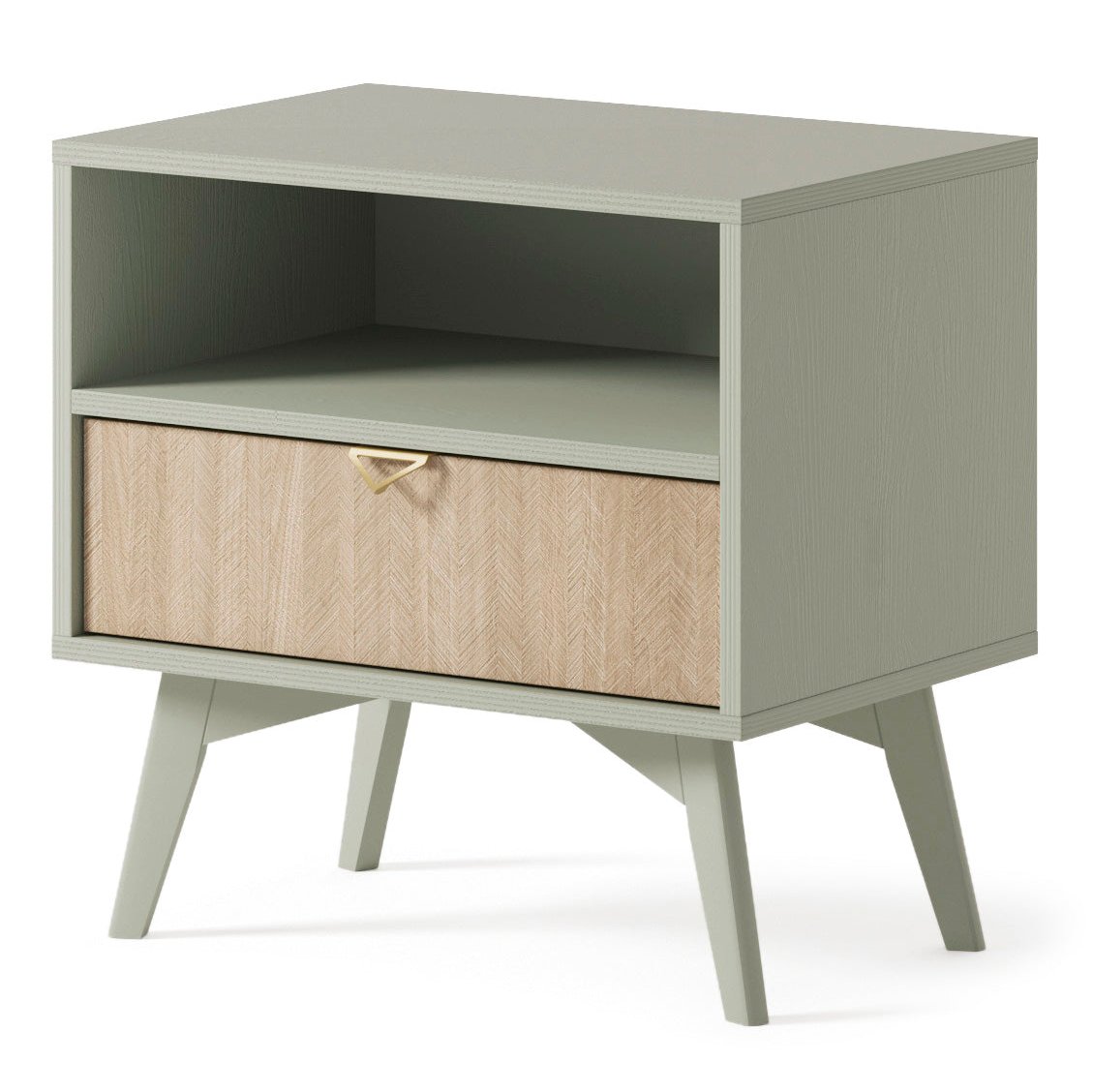 Table de chevet 1 tiroir en bois laminé Vanity 54x54 cm