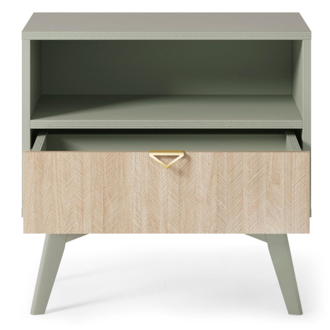 Table de chevet 1 tiroir en bois laminé Vanity 54x54 cm