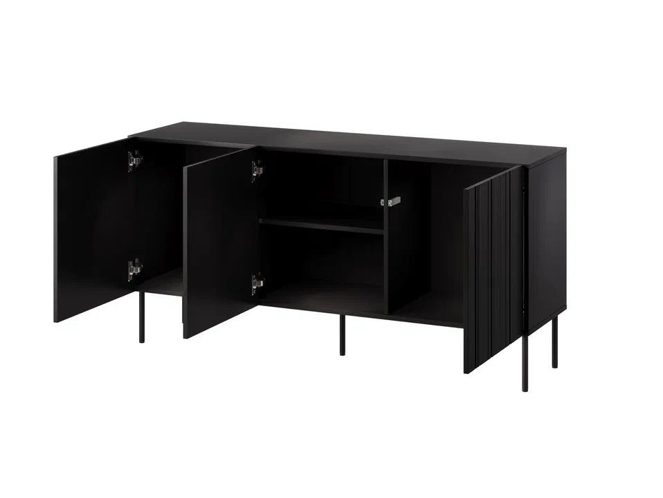 Buffet 3 portes avec pied en métal Lune 150x75 cm