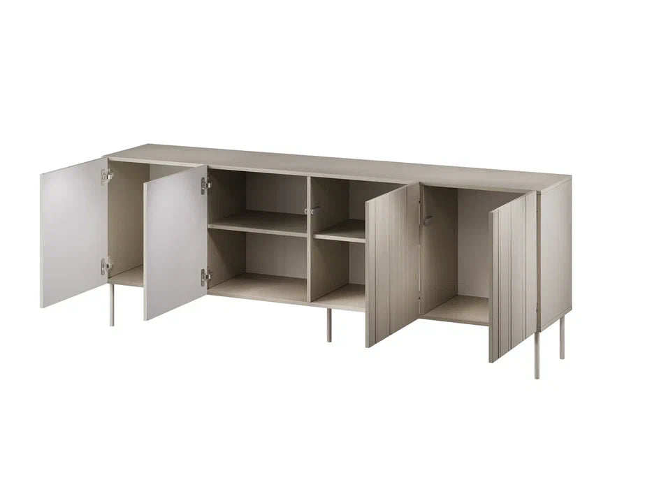 Buffet 4 portes avec pied en métal Lune 200x75 cm