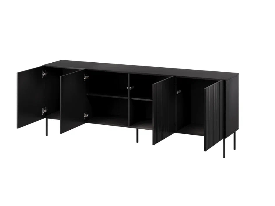 Buffet 4 portes avec pied en métal Lune 200x75 cm