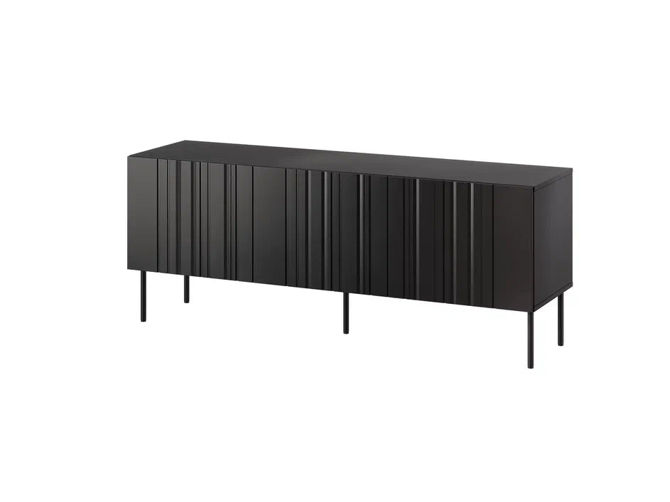 Meuble TV 3 portes avec pied en métal Lune 150x60 cm