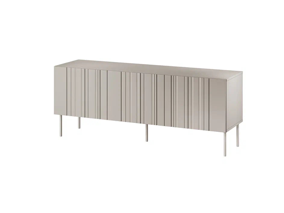 Meuble TV 3 portes avec pied en métal Lune 150x60 cm