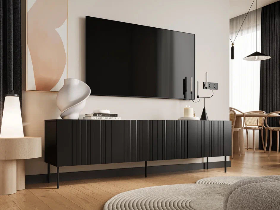 Buffet 4 portes avec pied en métal Lune 200x75 cm