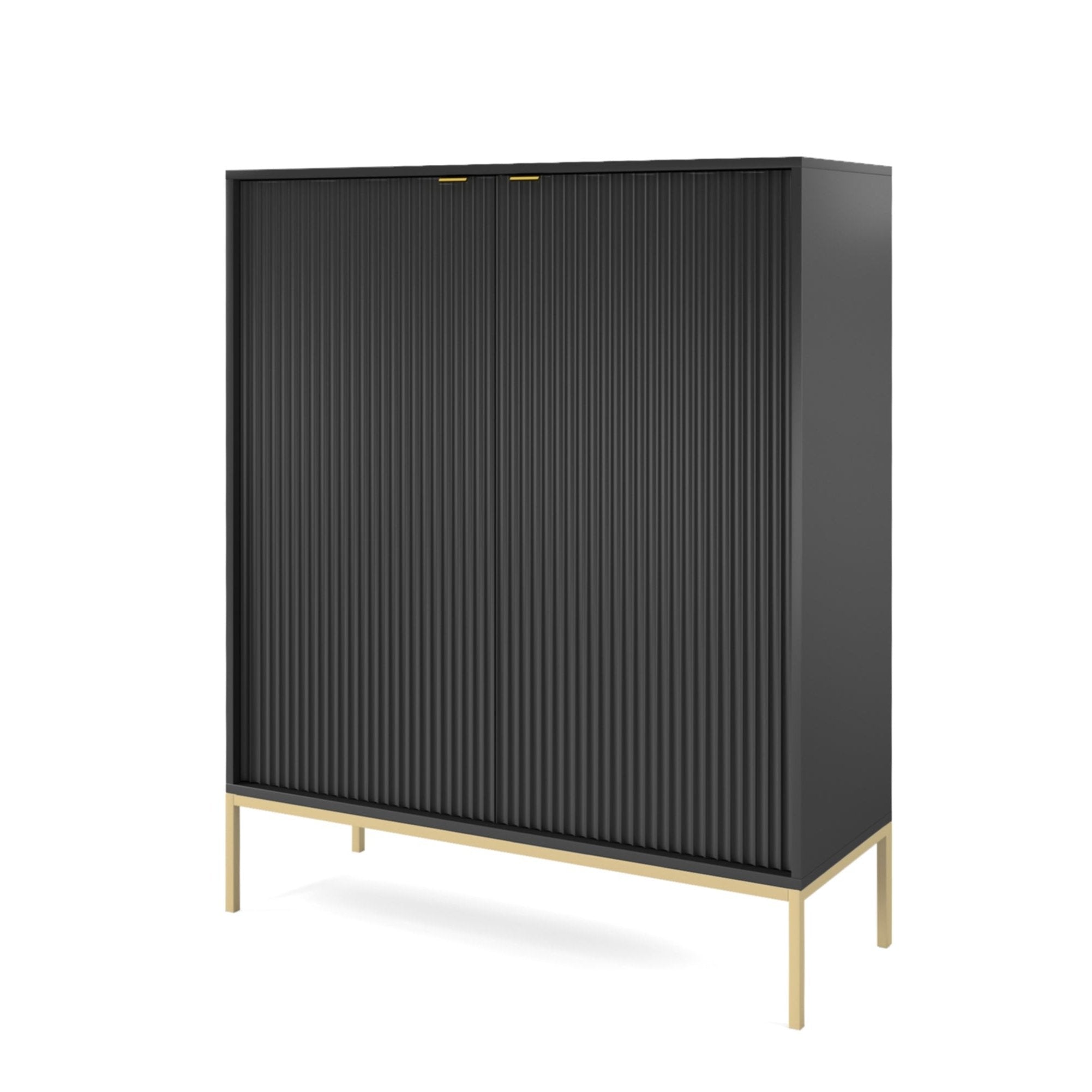 Buffet avec pieds en métal 2 portes en bois laminé Miseno 104x125 cm