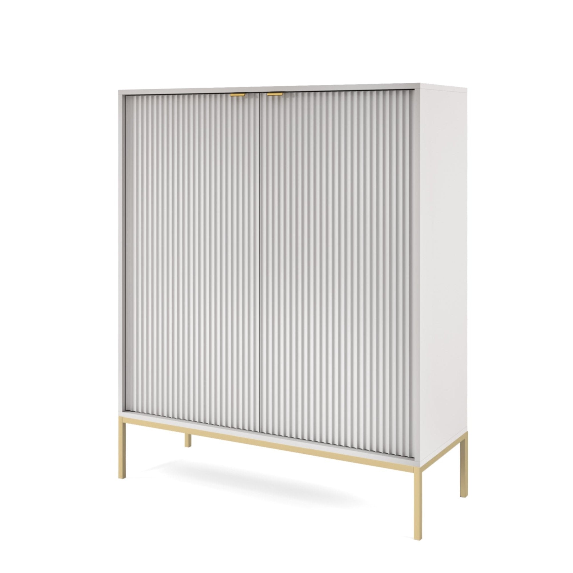 Buffet avec pieds en métal 2 portes en bois laminé Miseno 104x125 cm