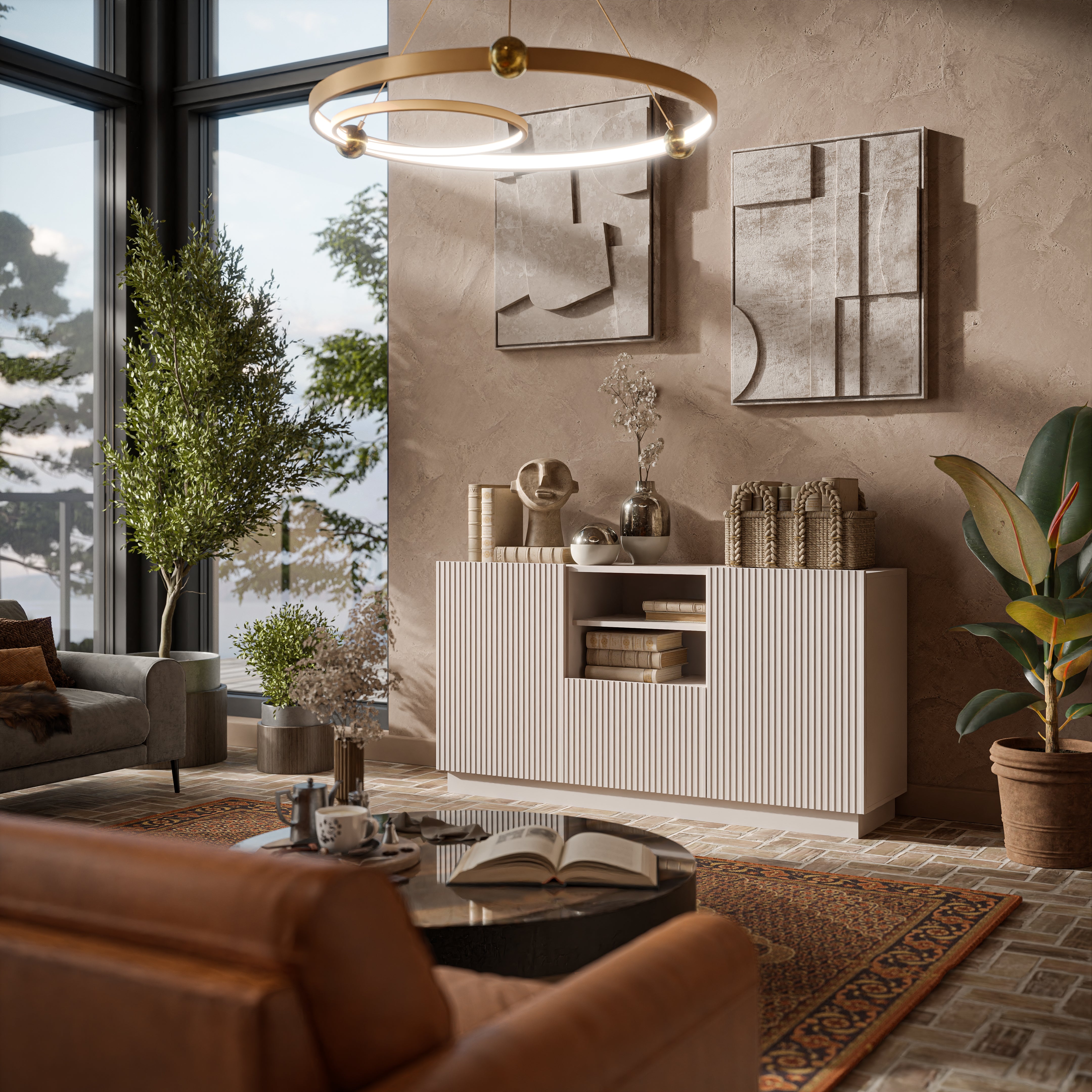 Buffet 2 portes 1 tiroir Claire 150x78 cm