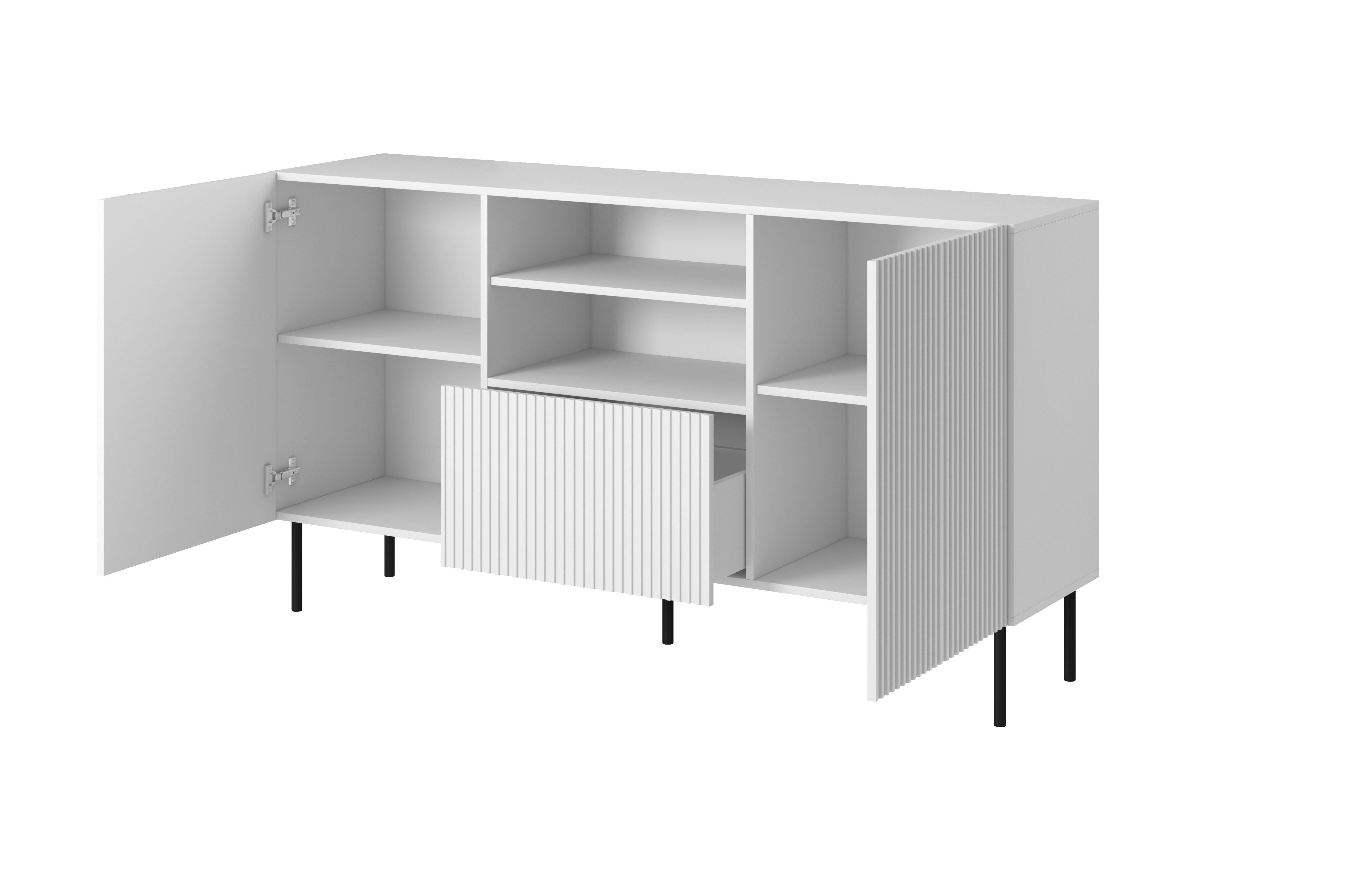 Buffet 2 portes 1 tiroir avec pied en métal Bijou 150x82 cm