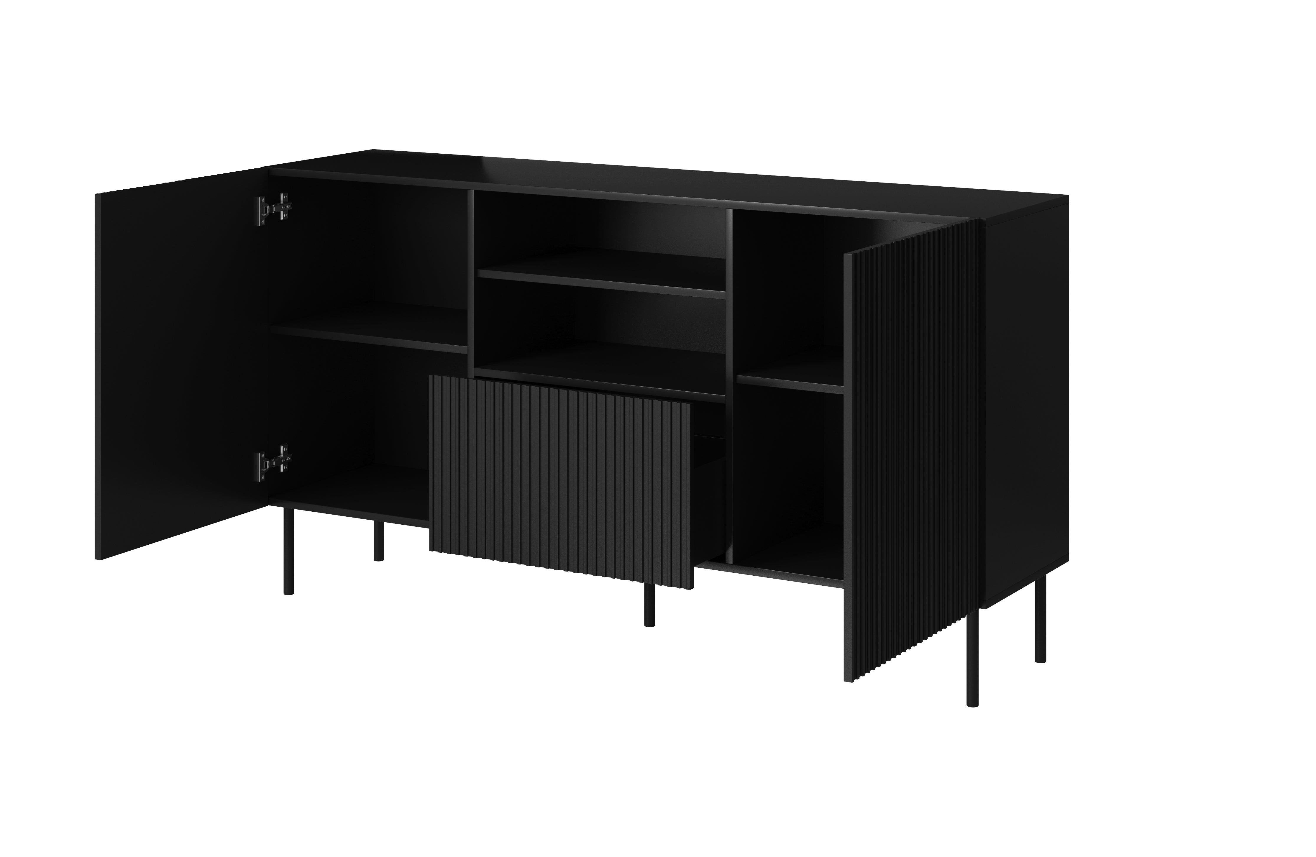 Buffet 2 portes 1 tiroir avec pied en métal Bijou 150x82 cm