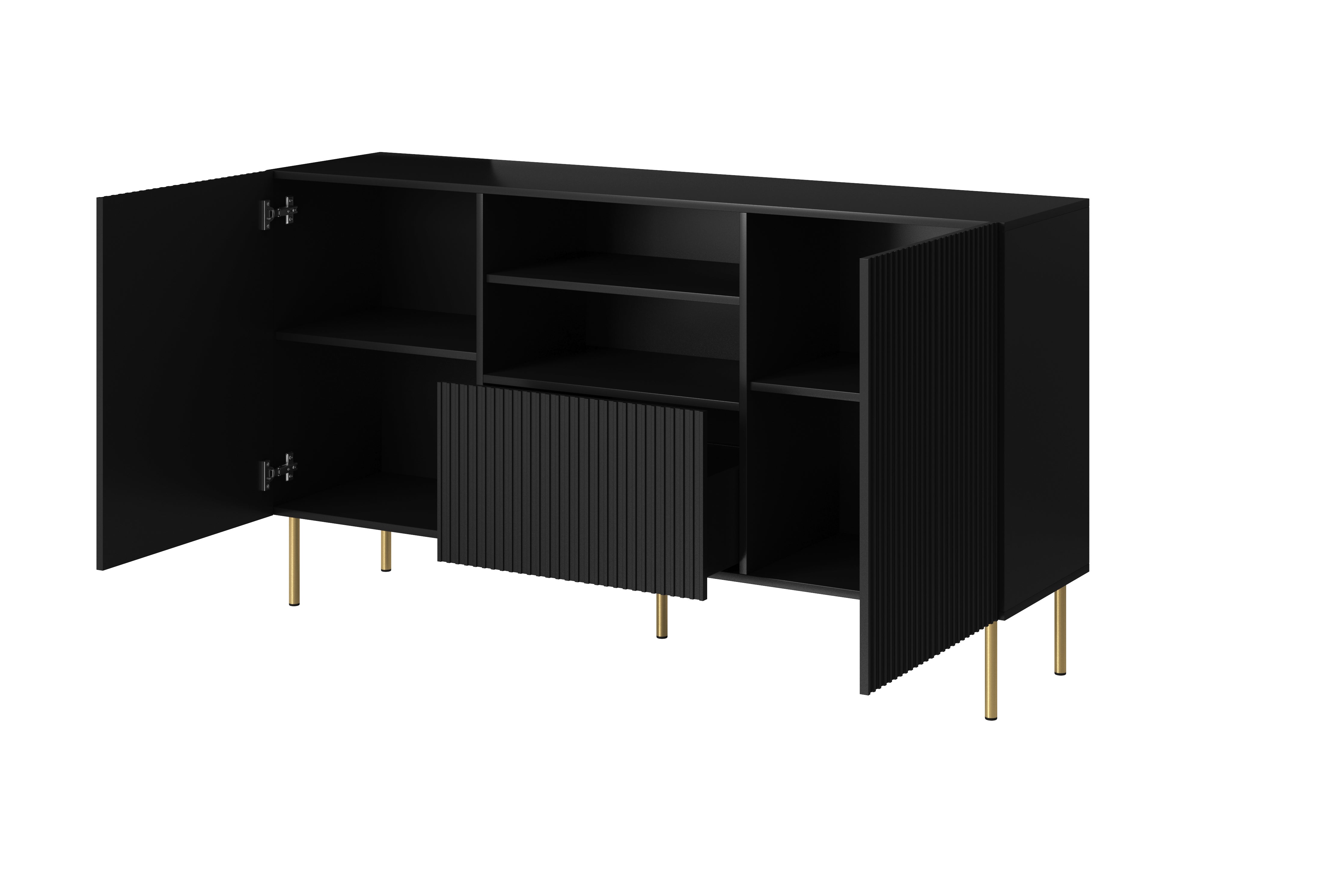 Buffet 2 portes 1 tiroir avec pied en métal Bijou 150x82 cm