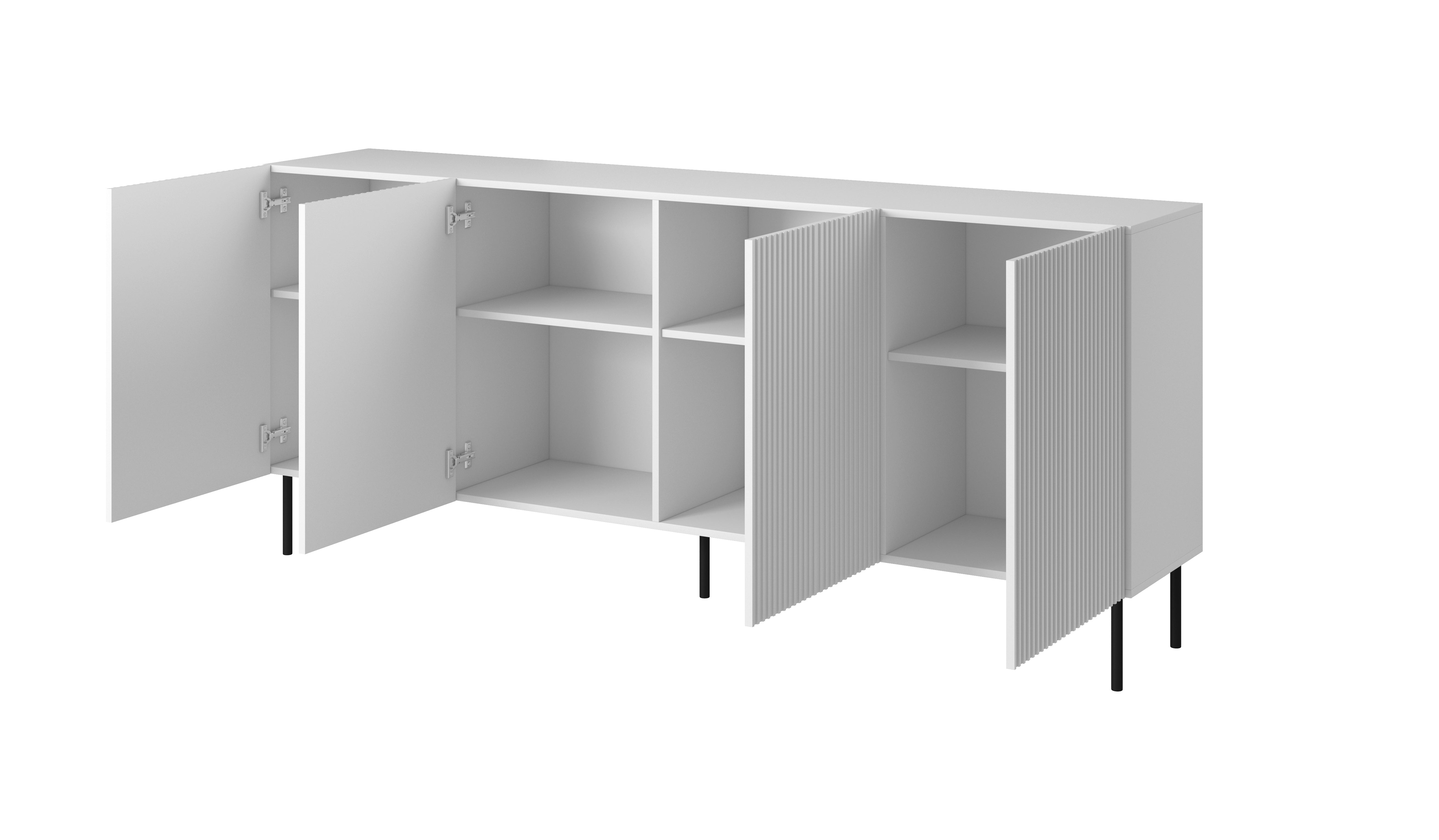 Buffet 4 portes avec pied en métal Bijou 200x82 cm