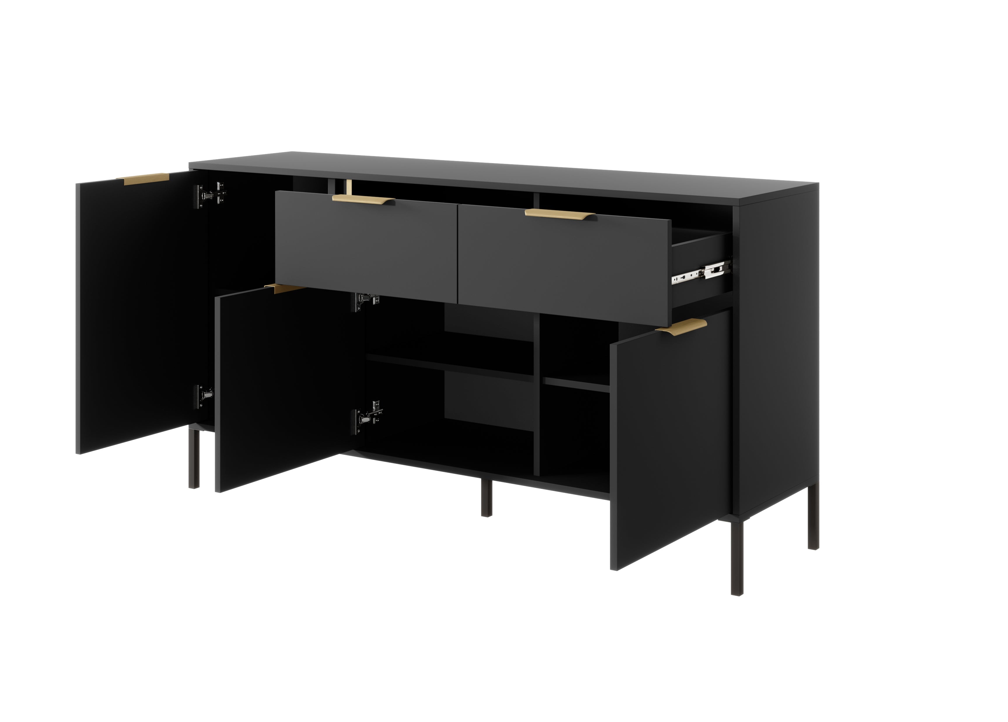 Madia con 3 ante e 2 cassetti antracite Venere 153x81 cm