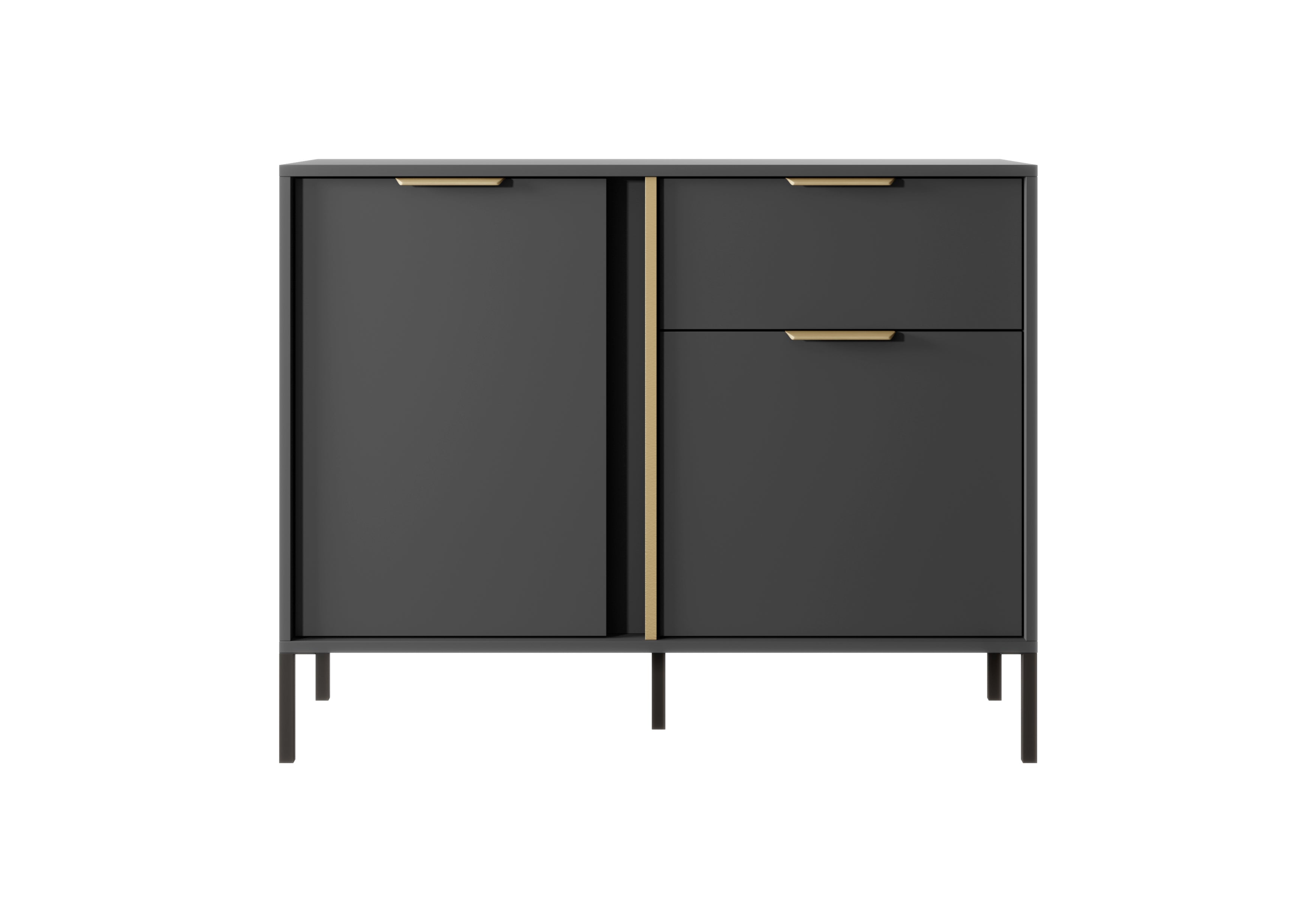 Credenza con 2 ante e 1 cassetto antracite Venere 103x81 cm