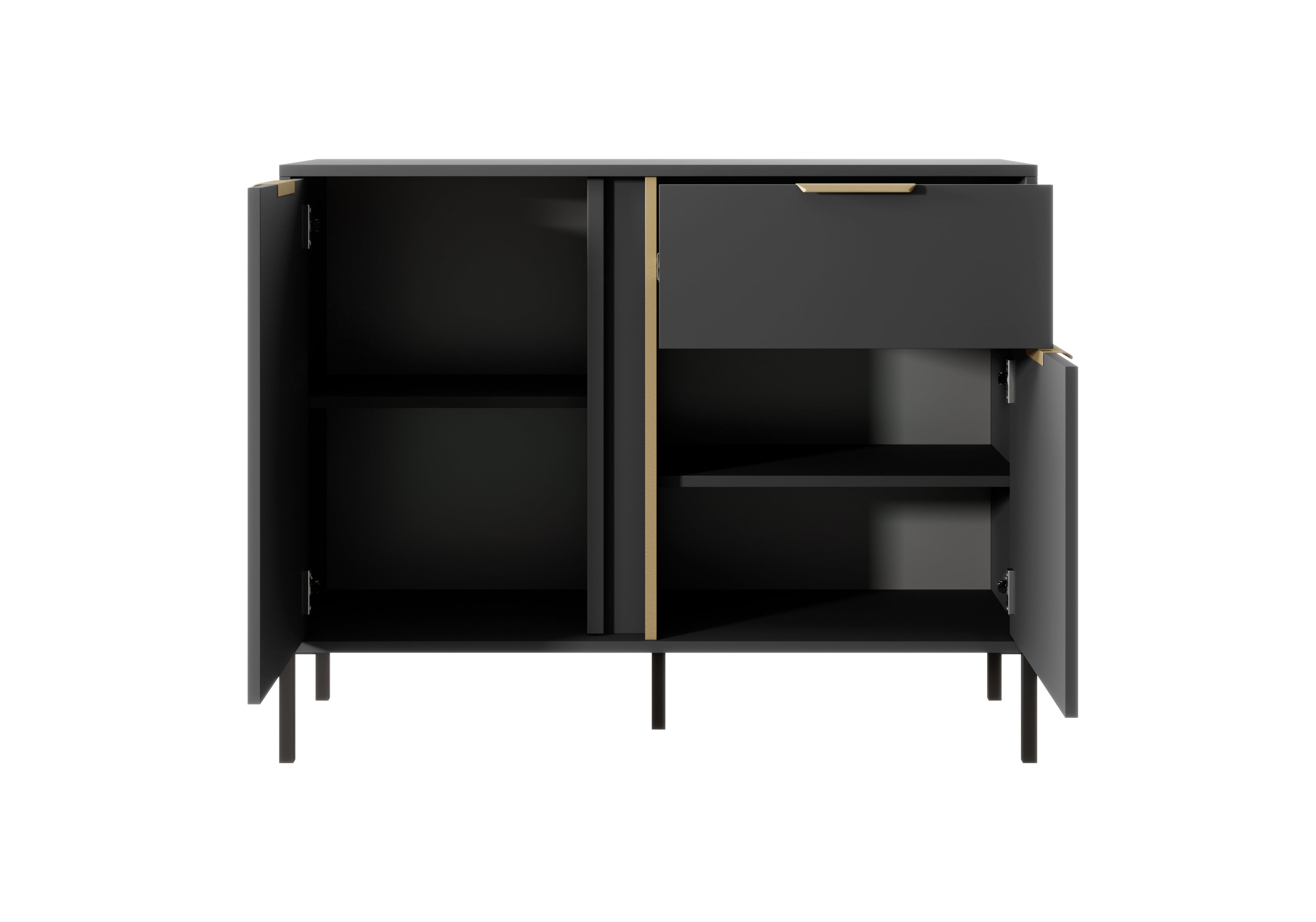 Credenza con 2 ante e 1 cassetto antracite Venere 103x81 cm