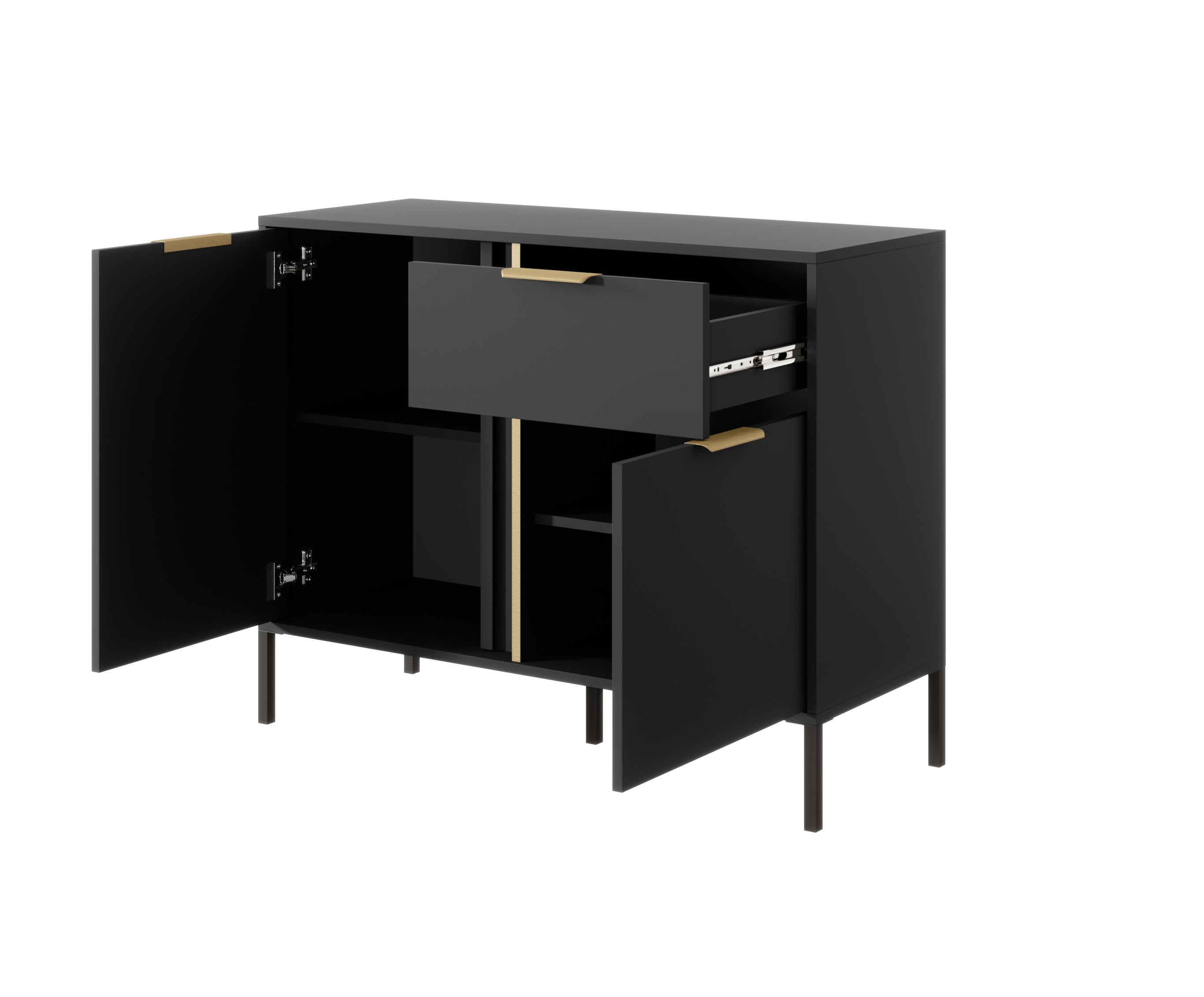 Credenza con 2 ante e 1 cassetto antracite Venere 103x81 cm