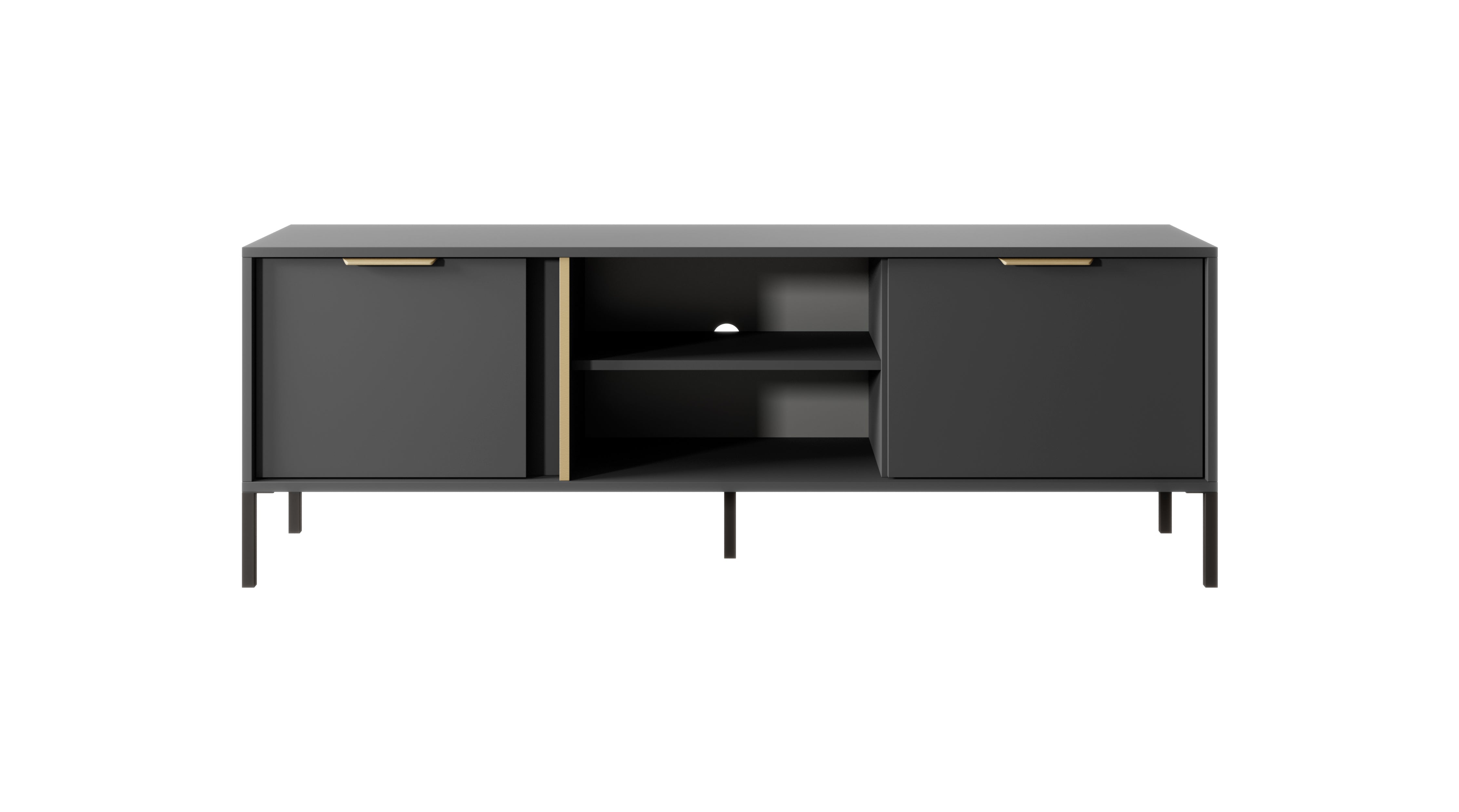 Mobile TV con 2 ante e 2 ripiani antracite Venere 153x53 cm