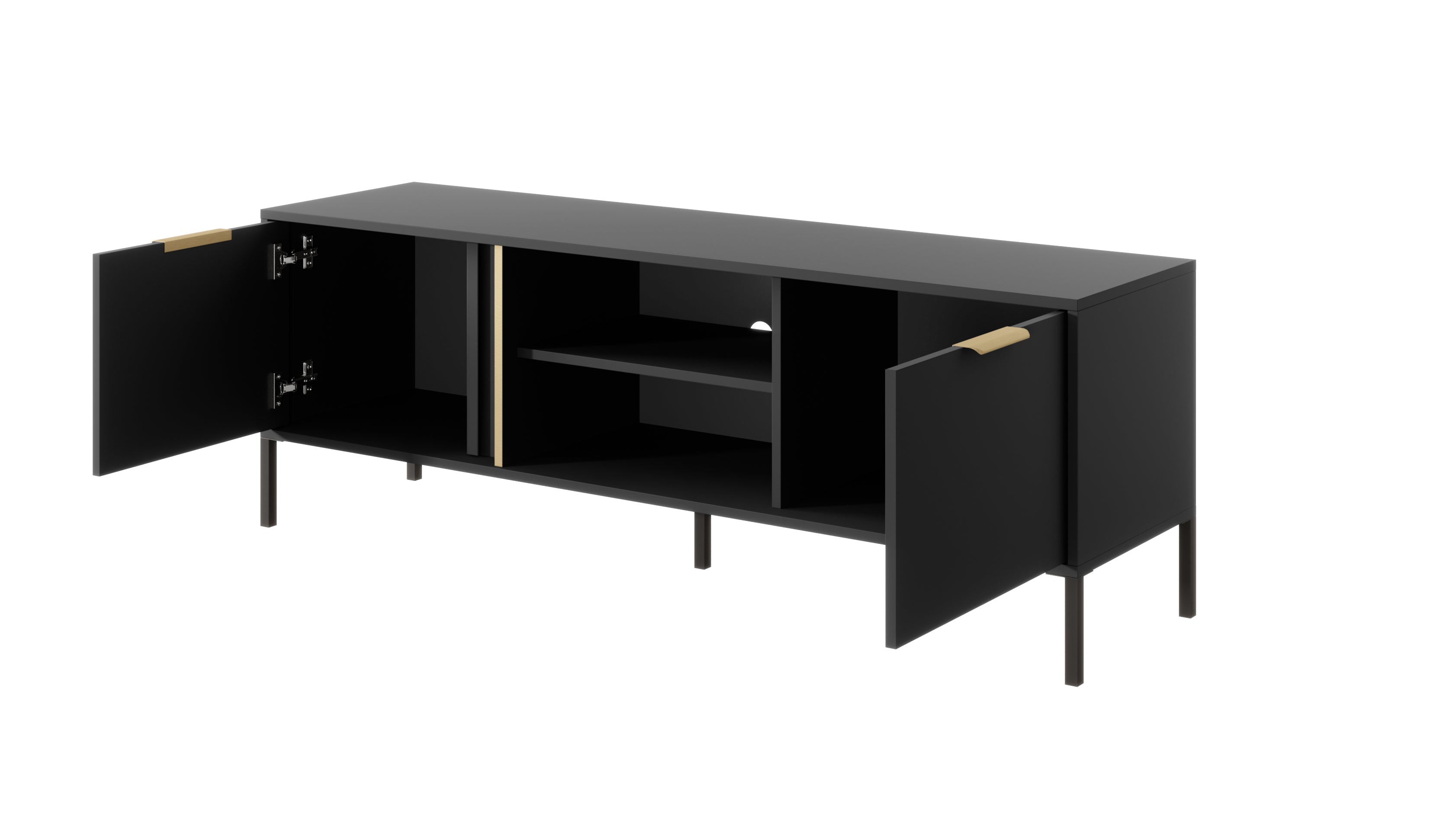 Mobile TV con 2 ante e 2 ripiani antracite Venere 153x53 cm