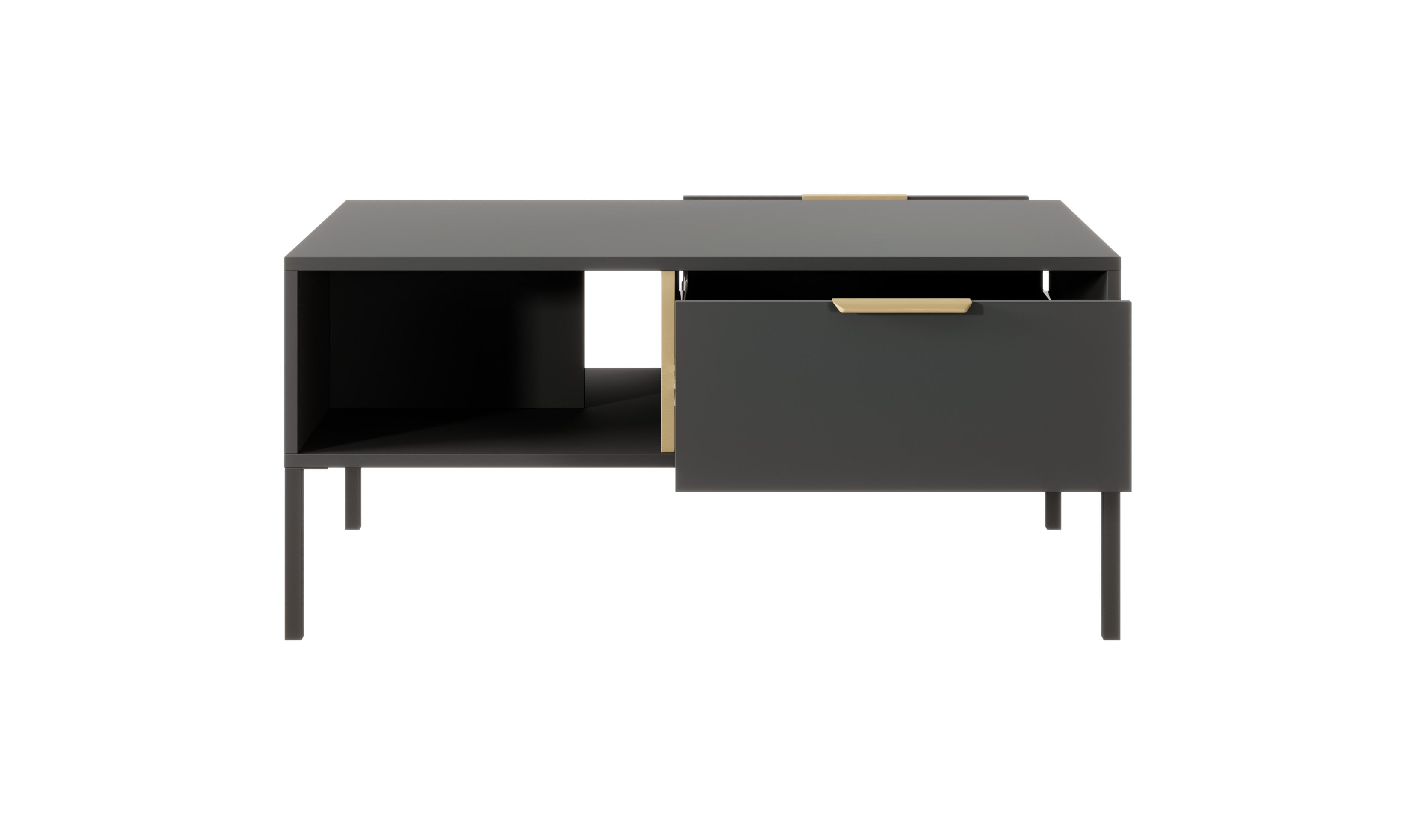 Tavolino con 1 cassetto e 1 ripiano antracite Venere 97x44 cm