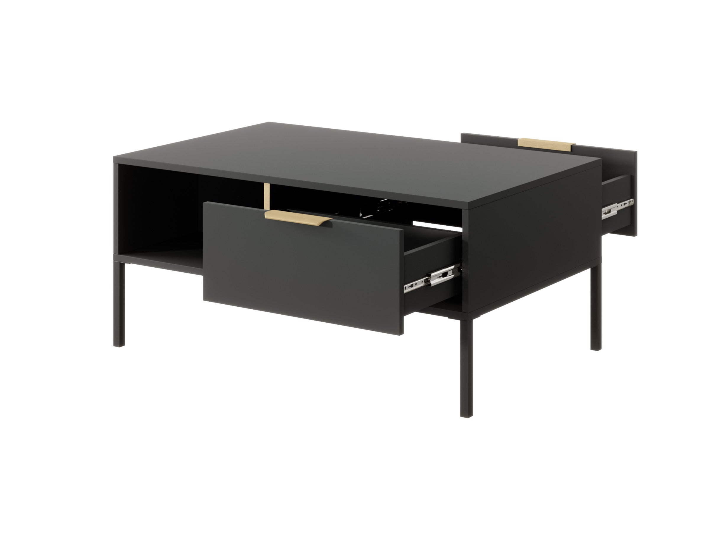 Tavolino con 1 cassetto e 1 ripiano antracite Venere 97x44 cm
