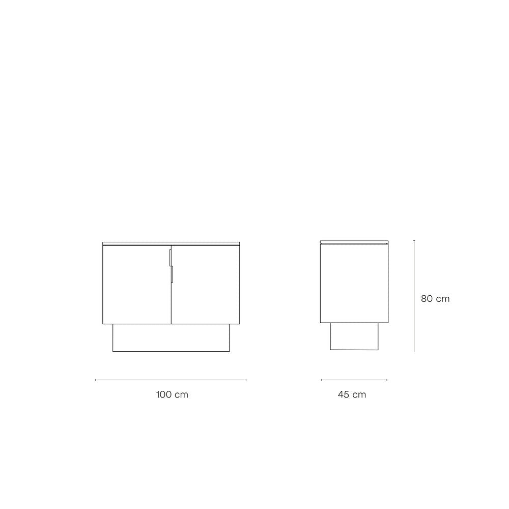 Commode 2 portes 100x82 cm Totem laquée sable