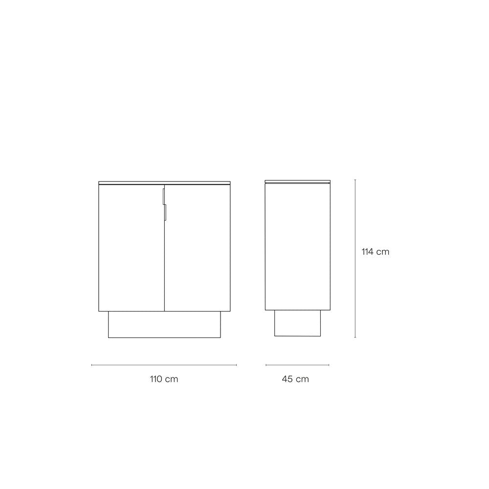 Buffet 2 portes 110x45 cm Totem laqué sable