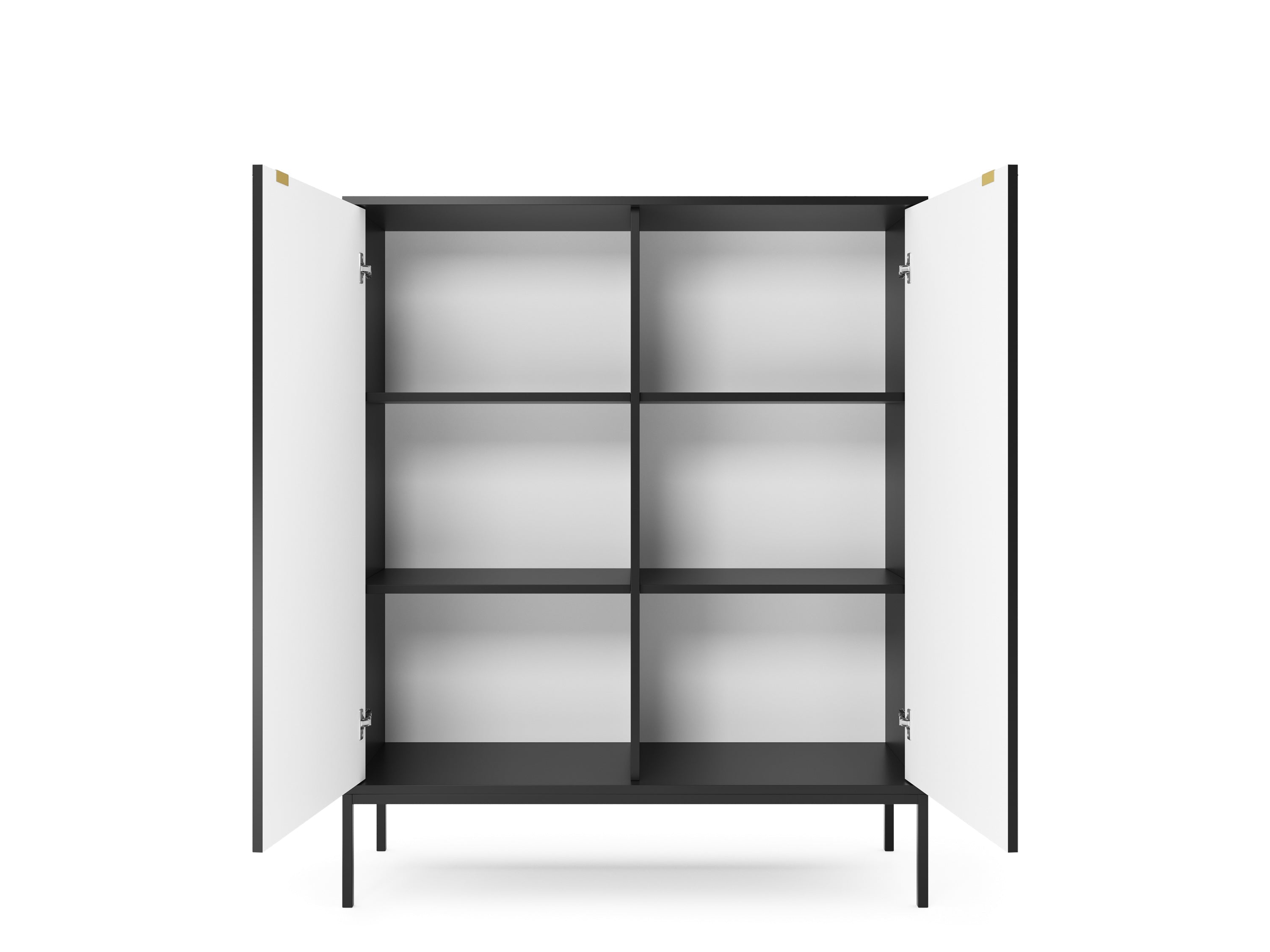 Buffet 2 portes en bois stratifié avec pieds en métal noir Miseno 104x125 cm