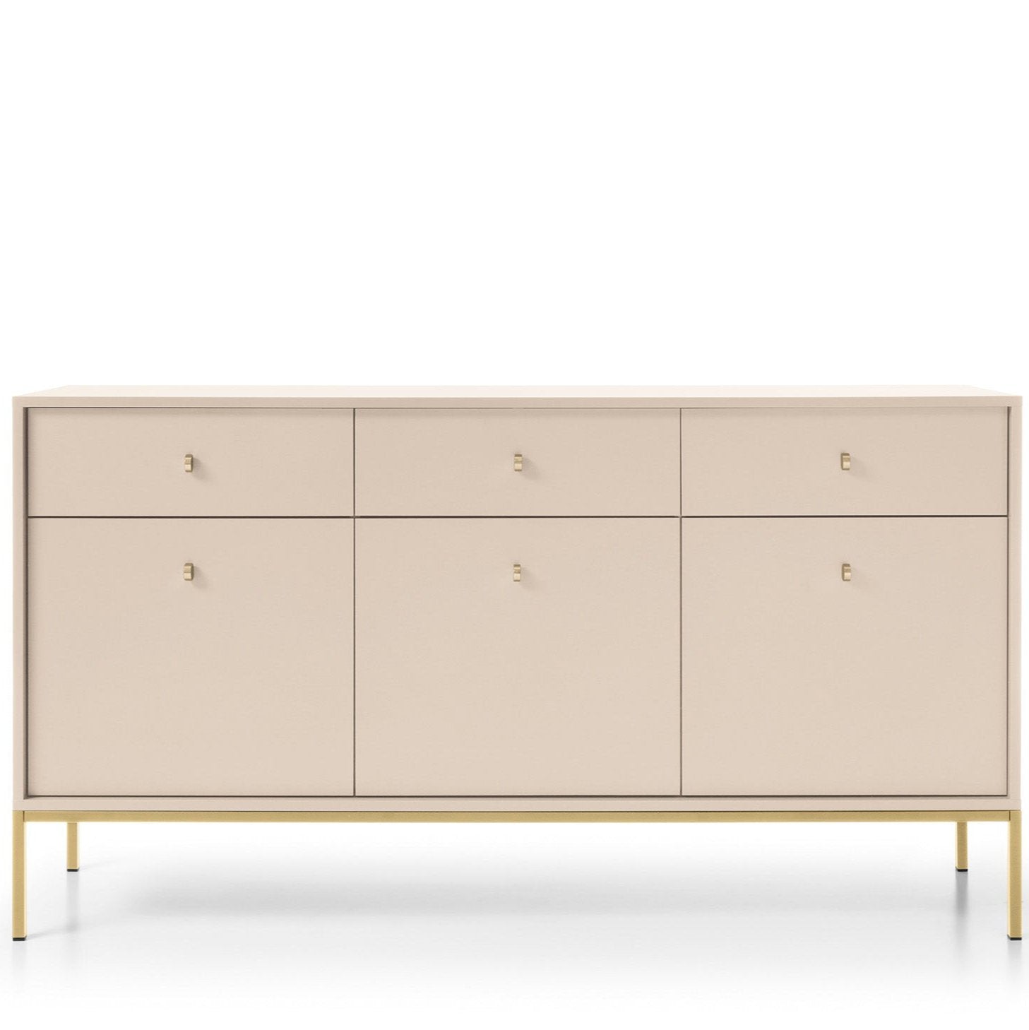 Buffet 3 portes et 3 tiroirs avec pieds en métal en bois laminé Canterno 154x83 cm