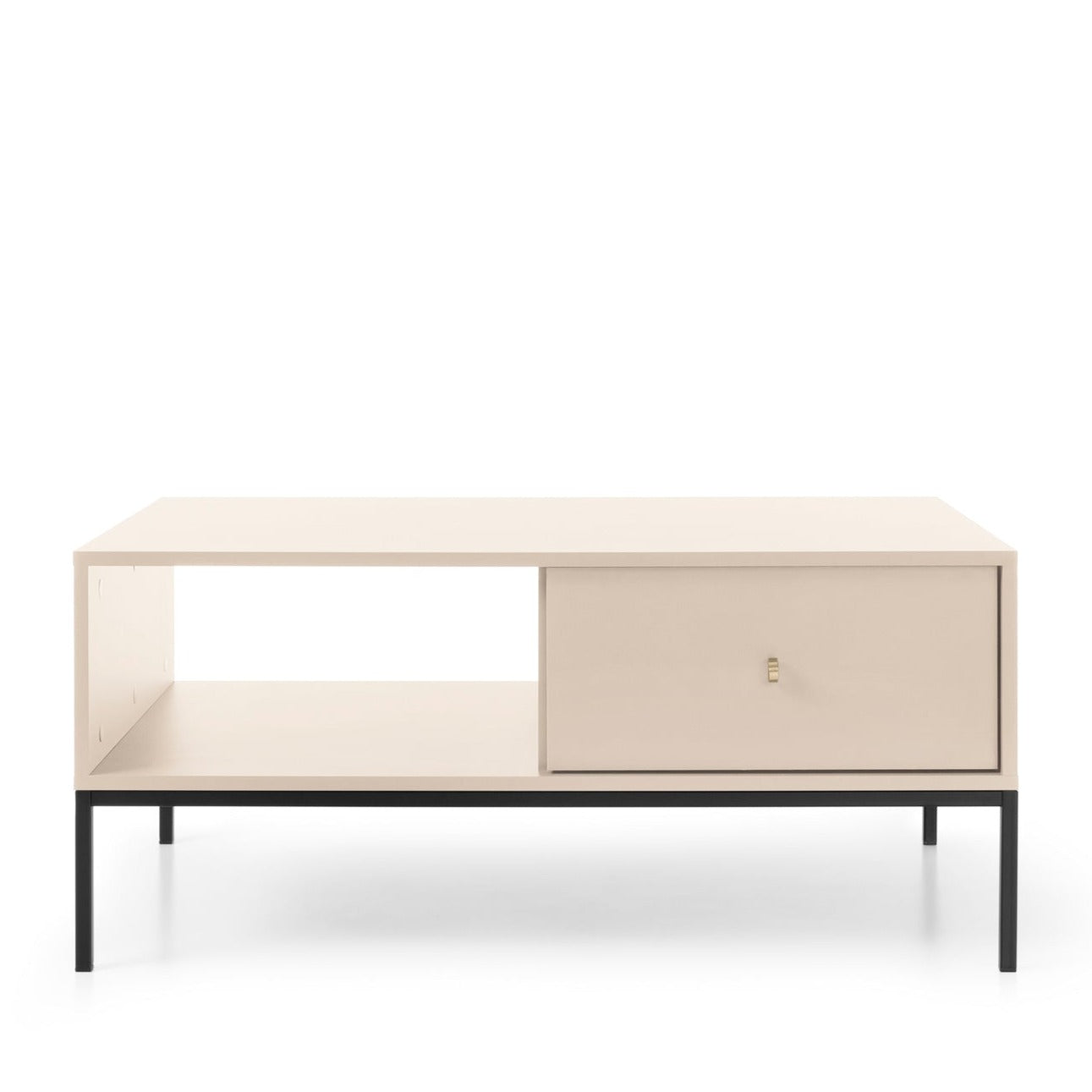 Table basse 1 tiroir en bois laminé beige Canterno 104x68