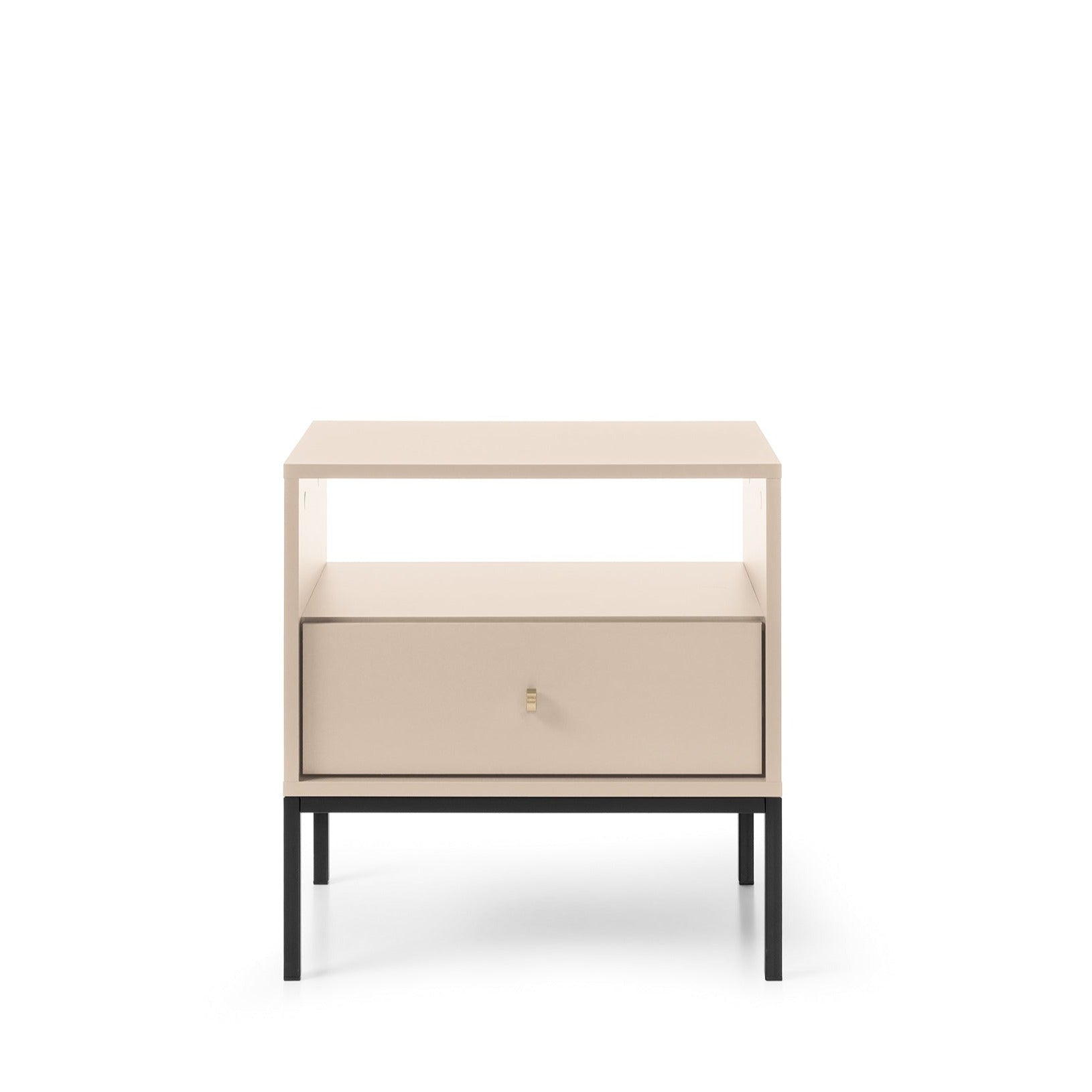 Table de chevet 1 tiroir en bois laminé beige Canterno 54x56 cm