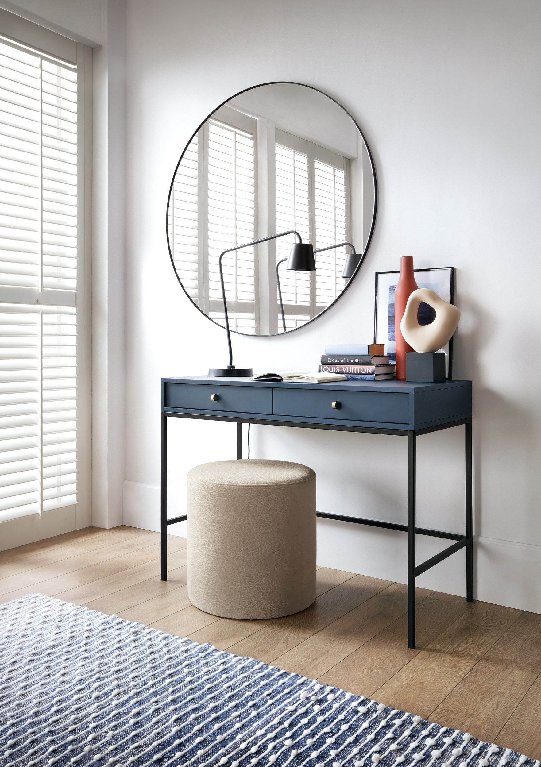 Console d'entrée 2 tiroirs en bois laminé Canterno 104x77 cm