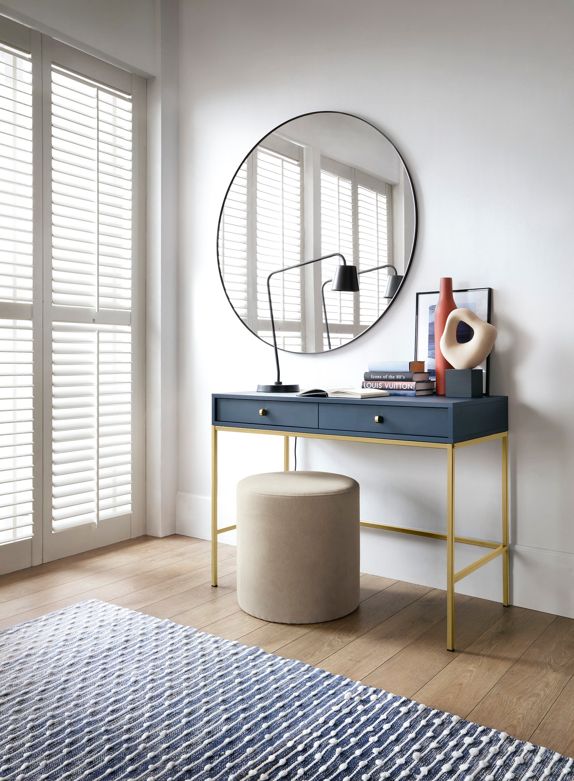 Console d'entrée 2 tiroirs en bois laminé Canterno 104x77 cm