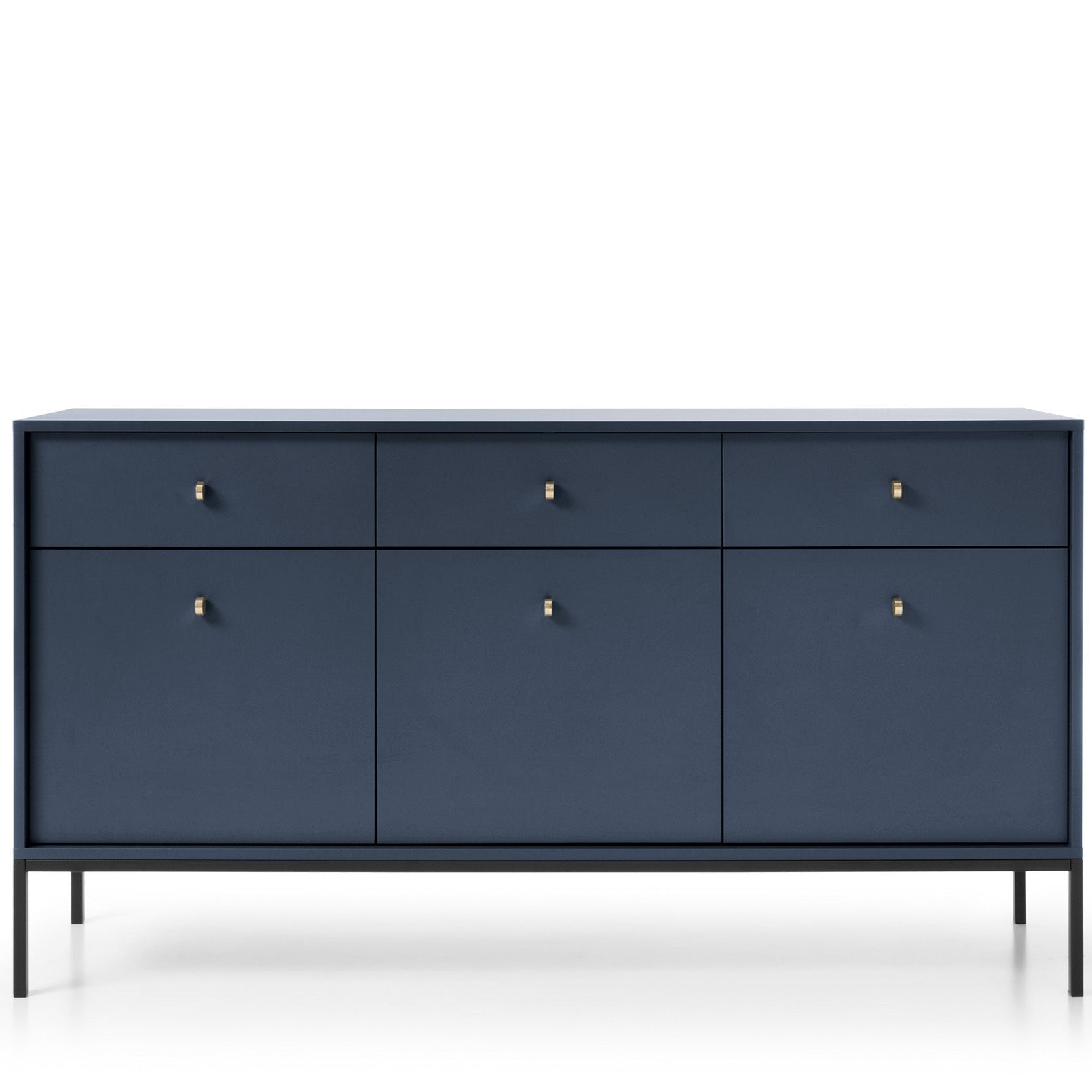 Buffet 3 portes et 3 tiroirs avec pieds en métal en bois laminé Canterno 154x83 cm