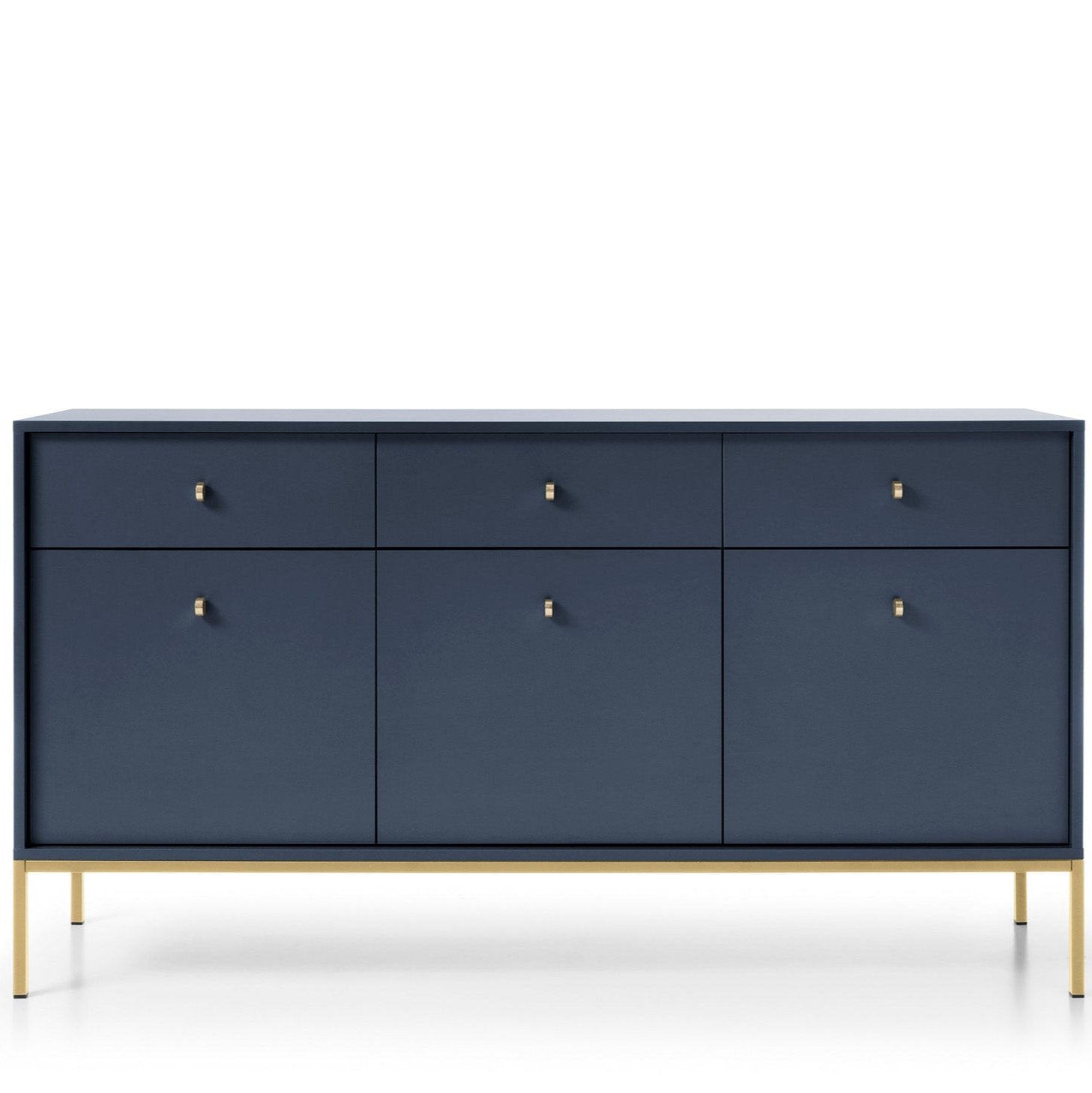 Buffet 3 portes et 3 tiroirs avec pieds en métal en bois laminé Canterno 154x83 cm